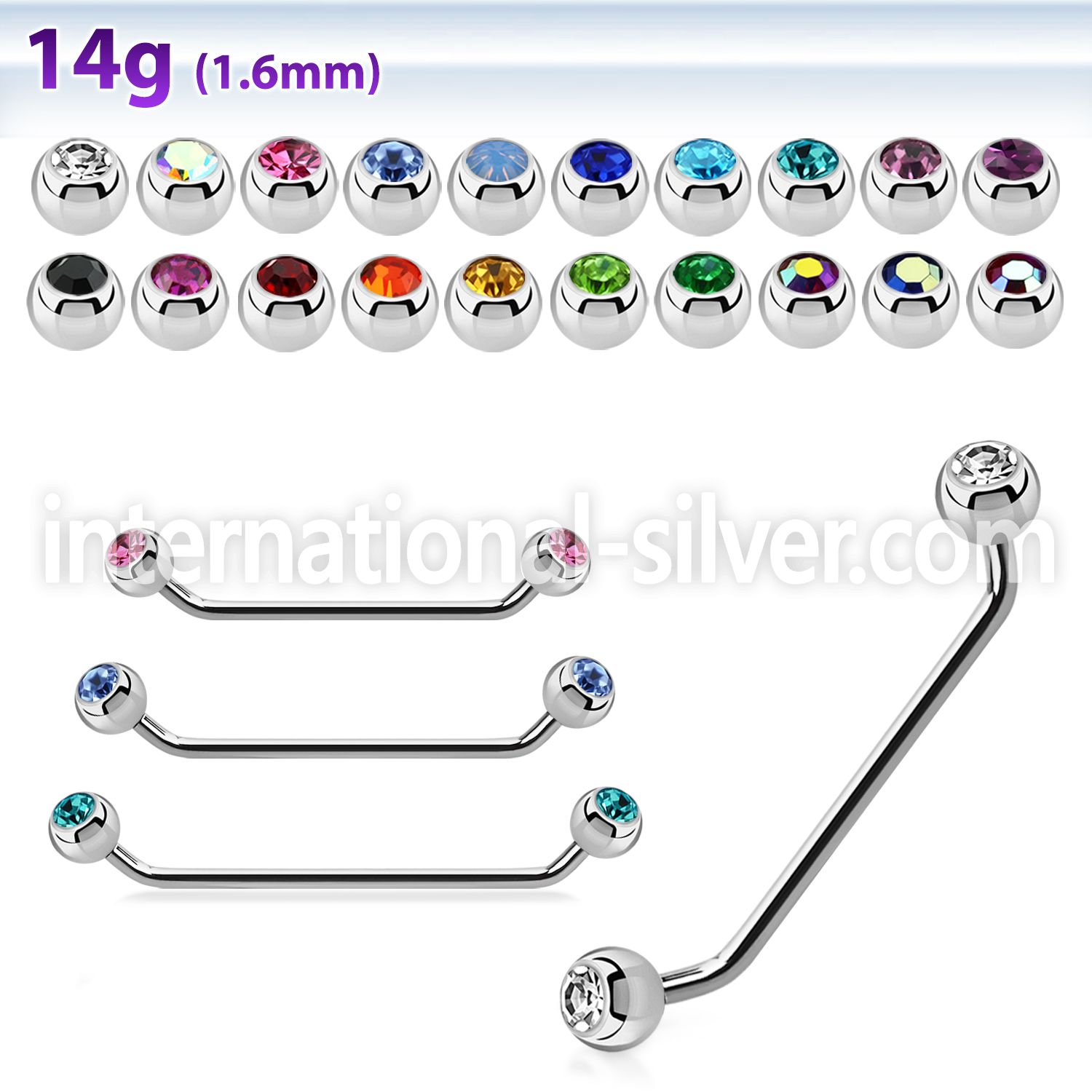 sub2c straight barbells surgical steel 316l surface piercings