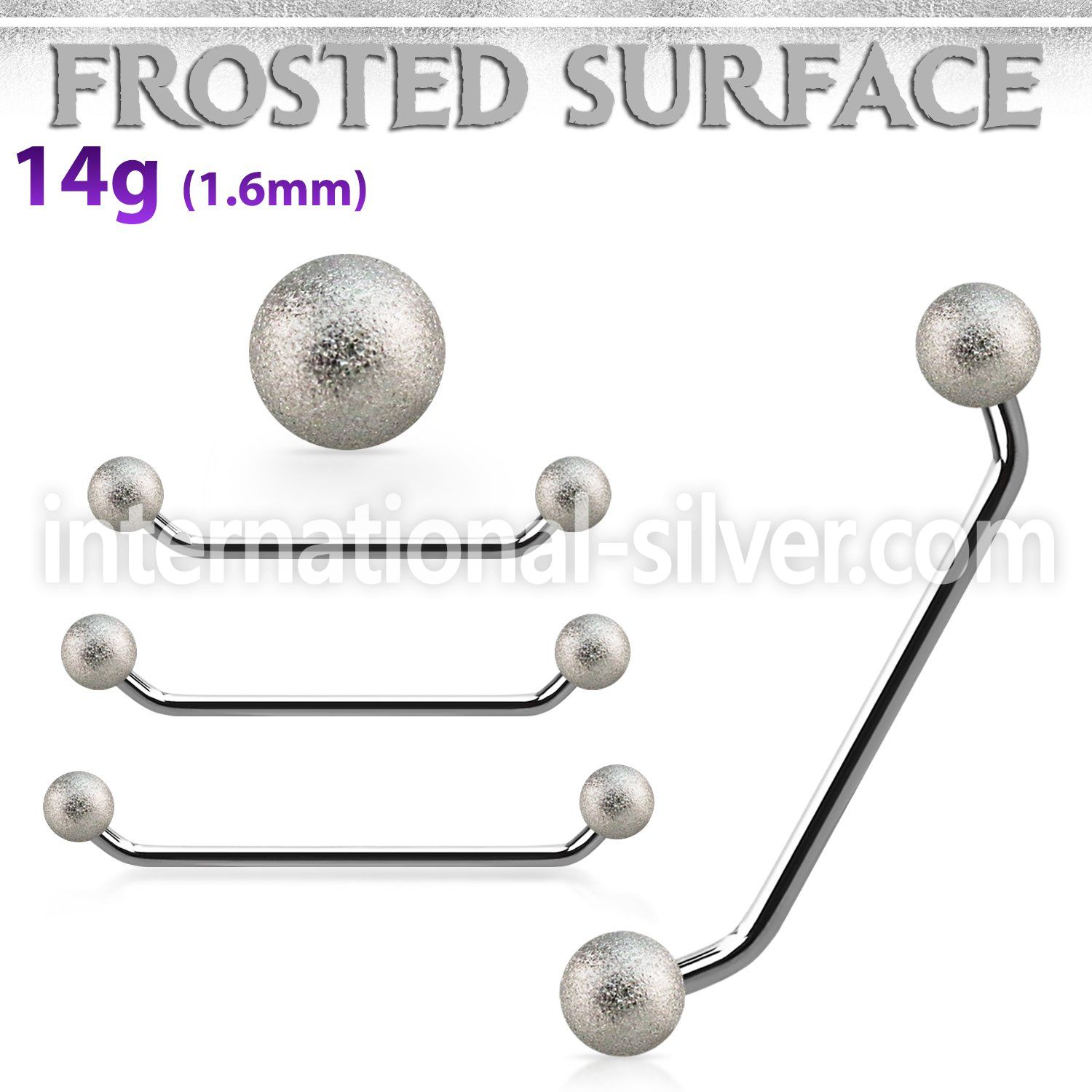 subbfo5 straight barbells surgical steel 316l surface piercings