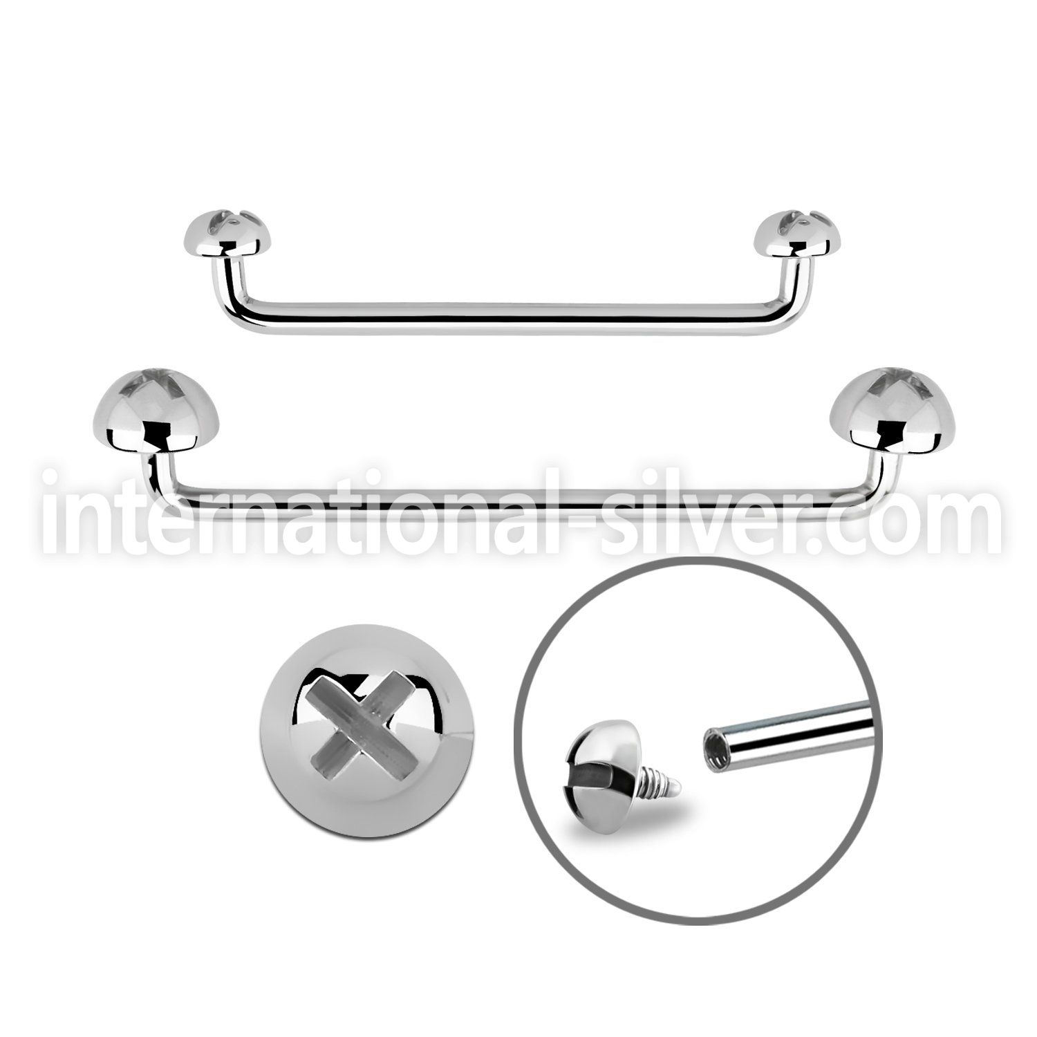 sudid straight barbells surgical steel 316l surface piercings