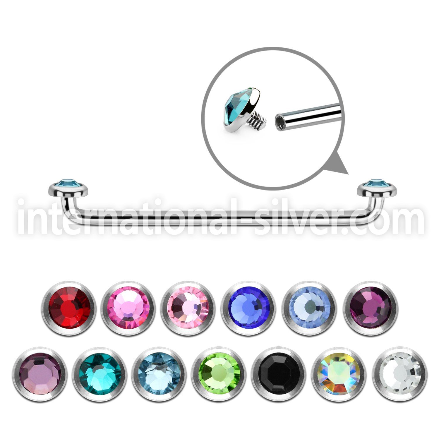 sudijf4 316l surgical steel internally threaded surface barbell