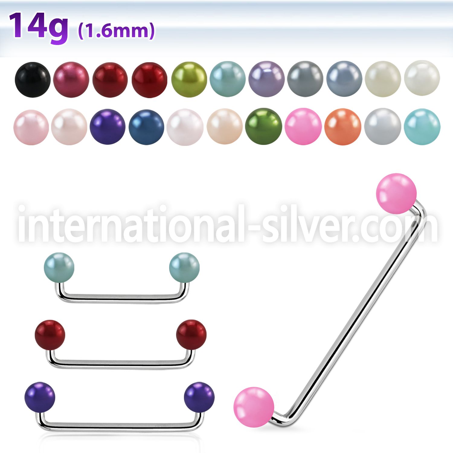 sudpr5 surface piercing surgical steel 316l with acrylic parts surface piercings