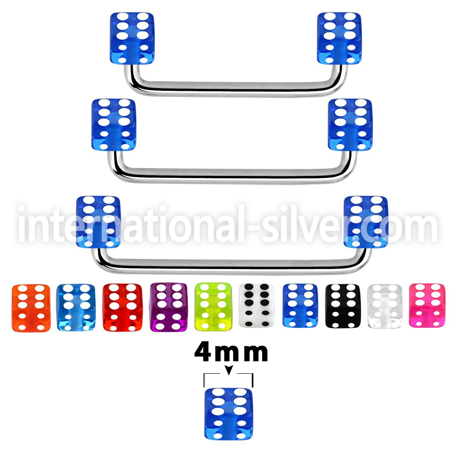 sudvd4 surface piercing surgical steel 316l with acrylic parts surface piercings