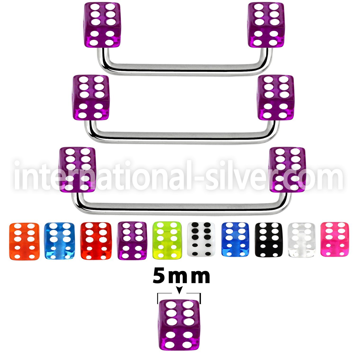 sudvd5 surface piercing surgical steel 316l with acrylic parts surface piercings