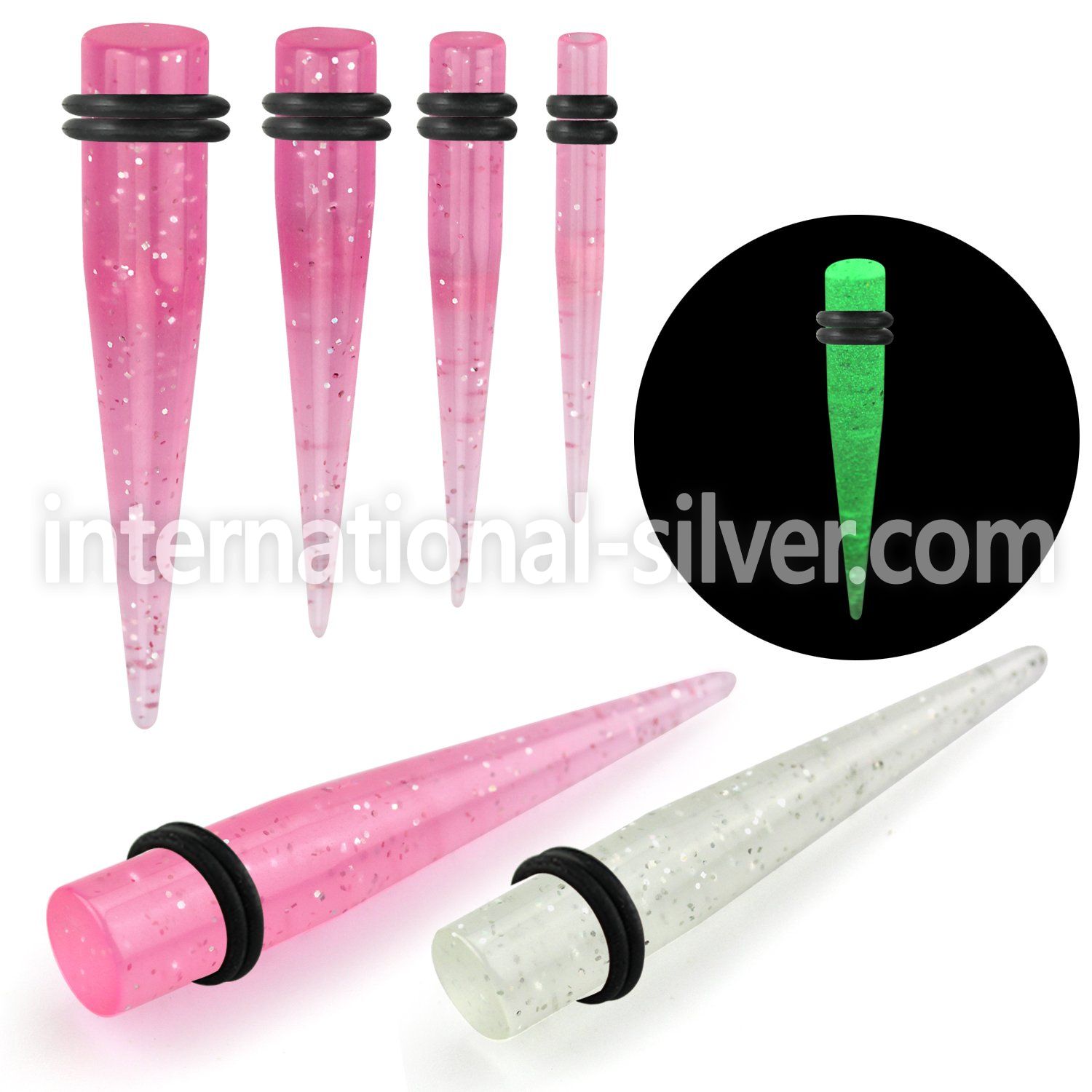 tpglr tapers acrylic body jewelry ear lobe