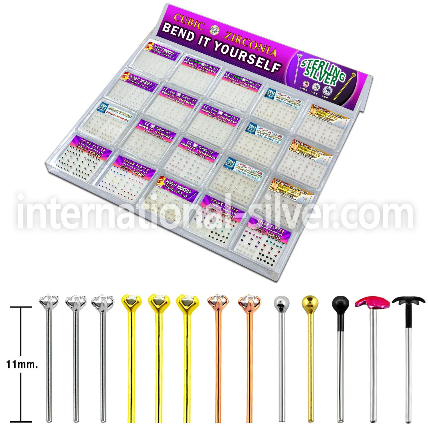 trany2 bend it to fit nose studs silver 925 nose