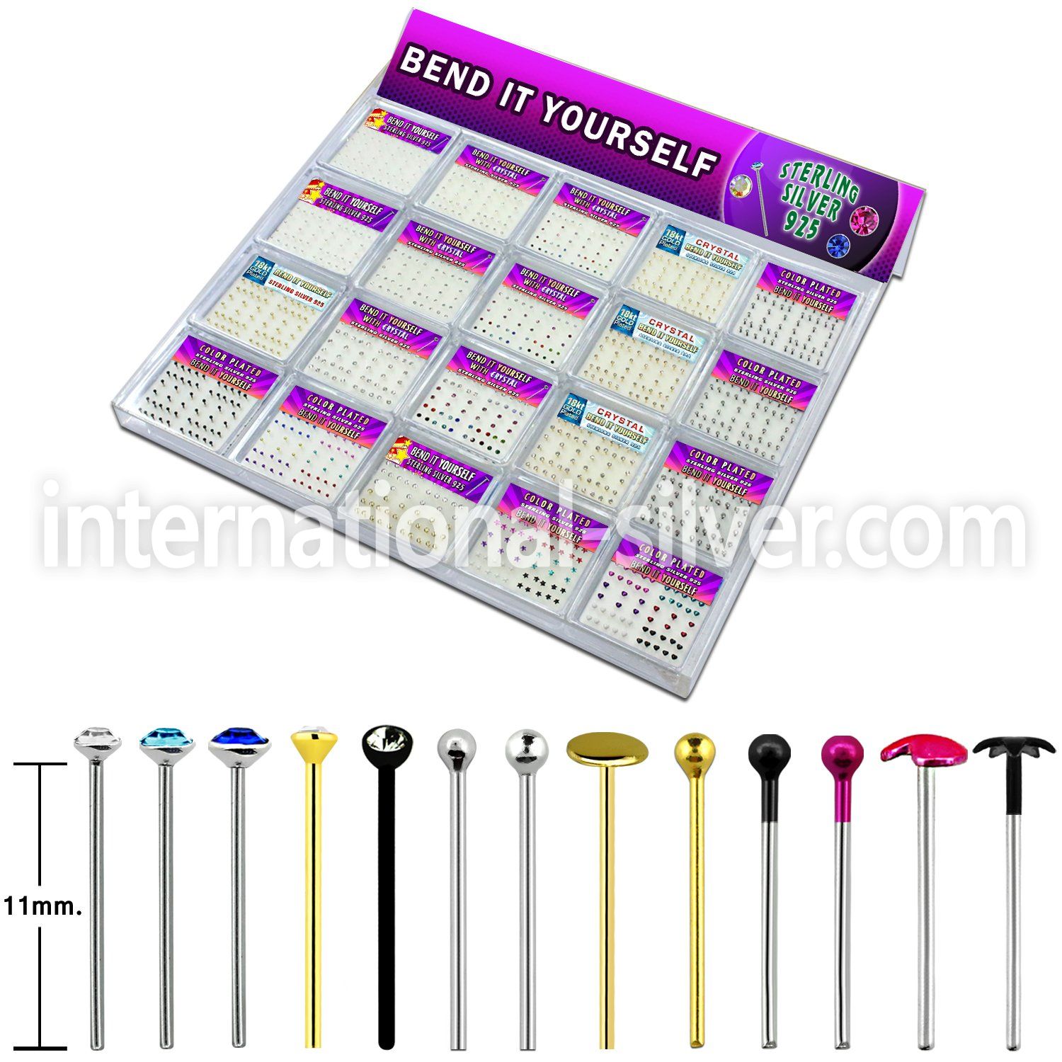 trany3 bend it to fit nose studs silver 925 nose