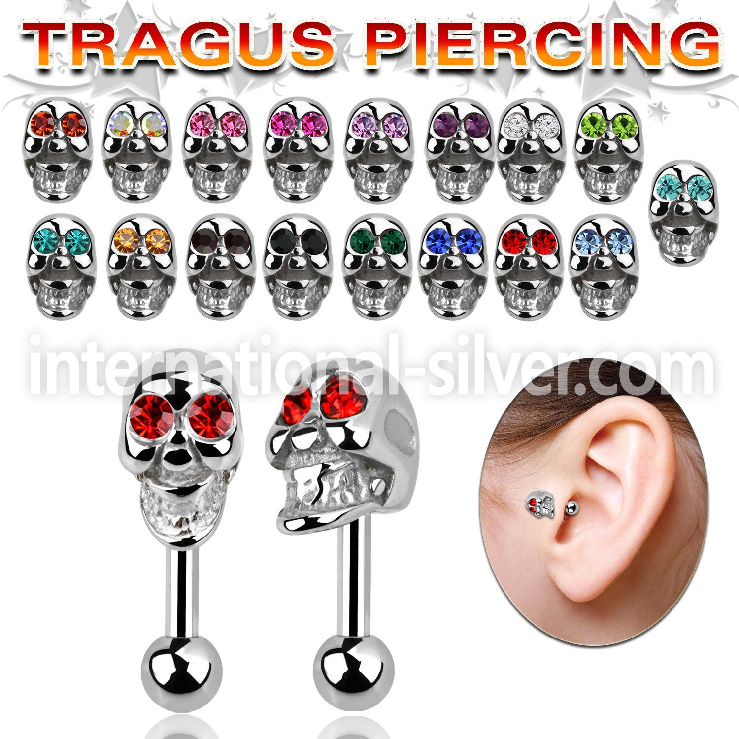 trg24b straight barbells surgical steel 316l tragus