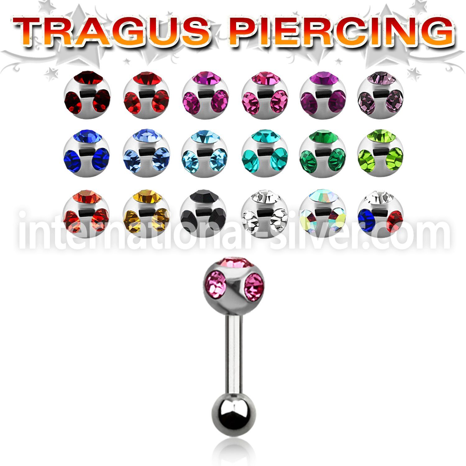 trg9 straight barbells surgical steel 316l tragus