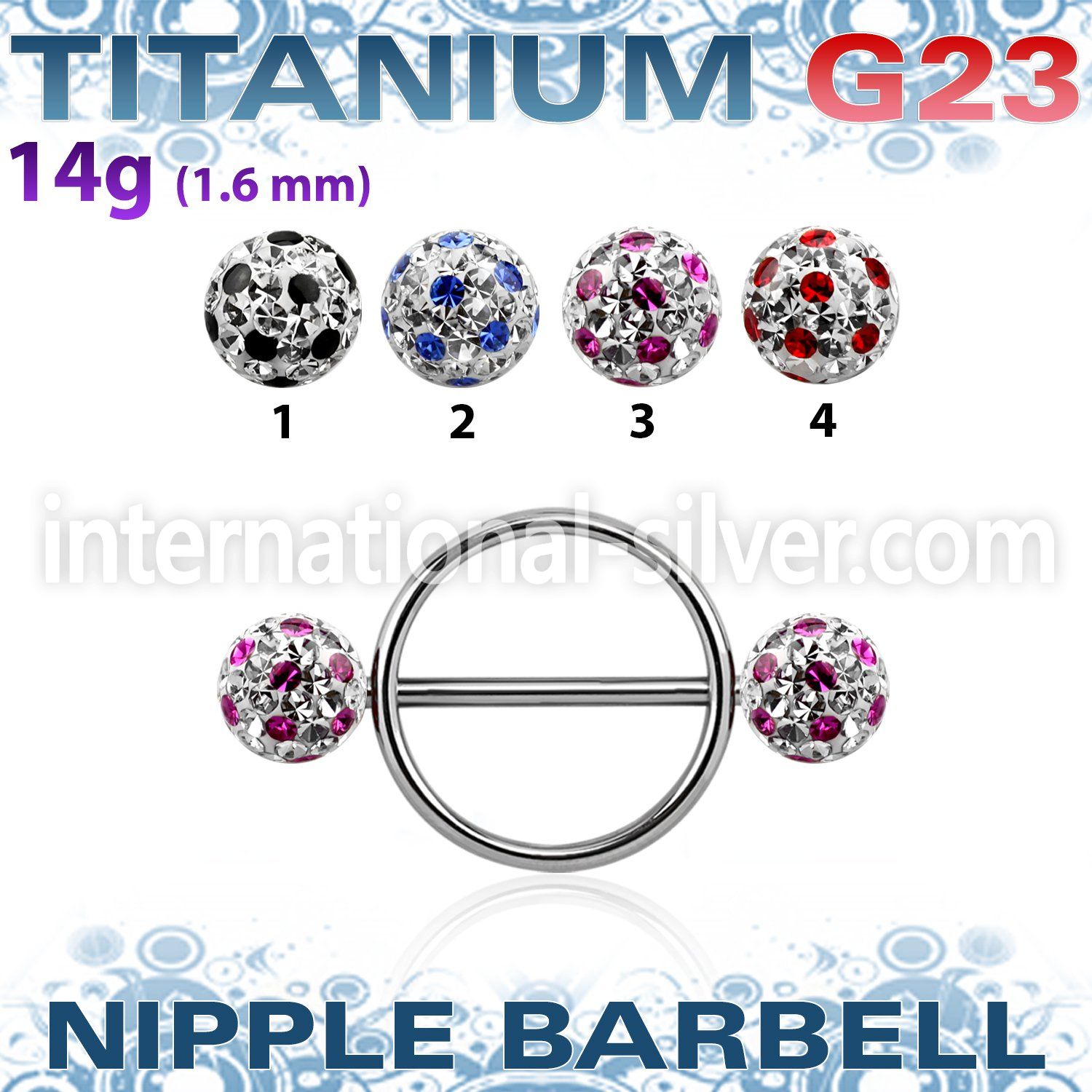 uafnpe8 straight barbells titanium g23 implant grade nipple