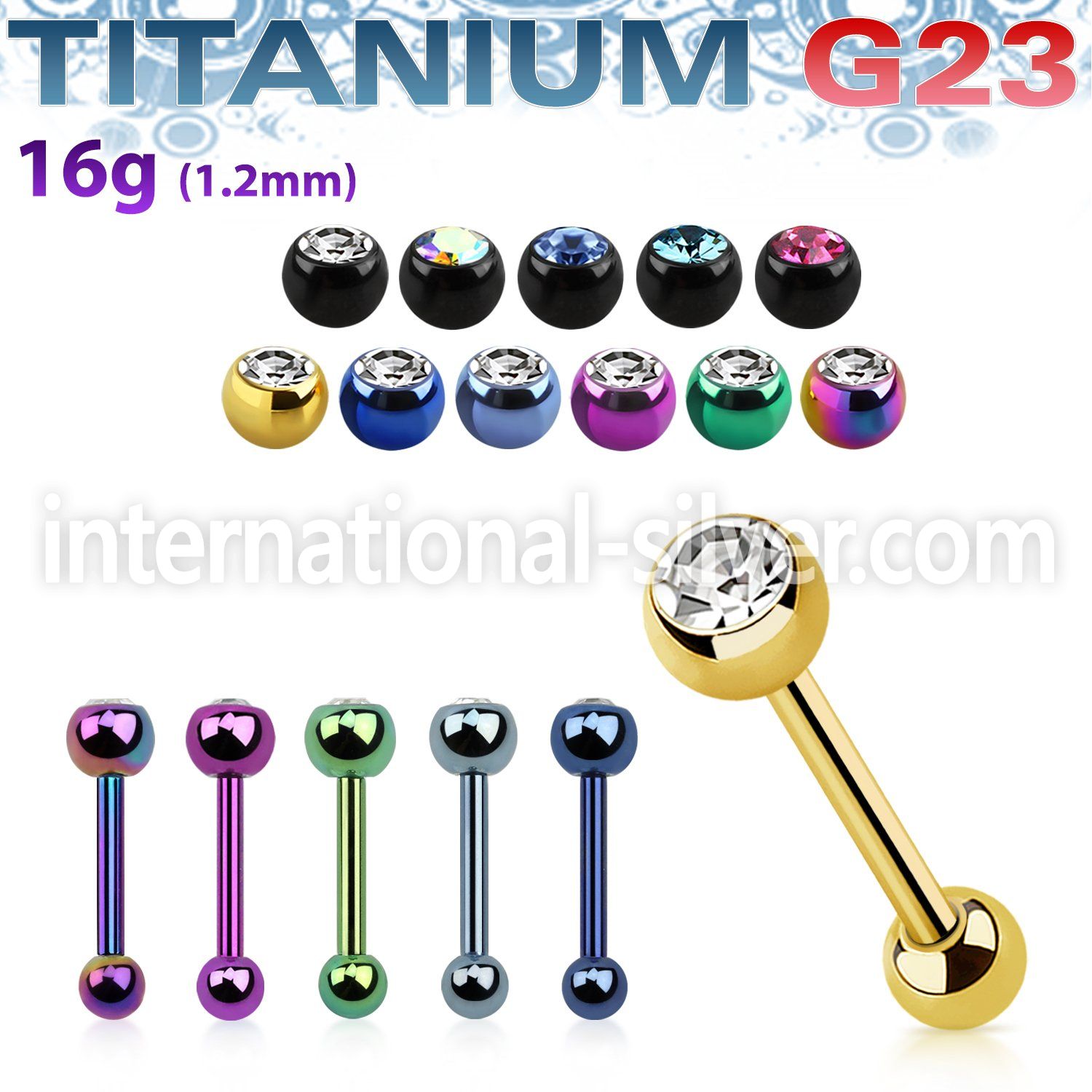 ubbert35 straight barbells anodized titanium g23 implant grade tragus