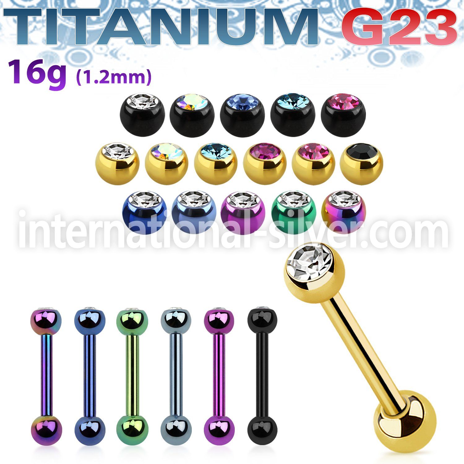 ubbert52 straight barbells anodized titanium g23 implant grade tragus