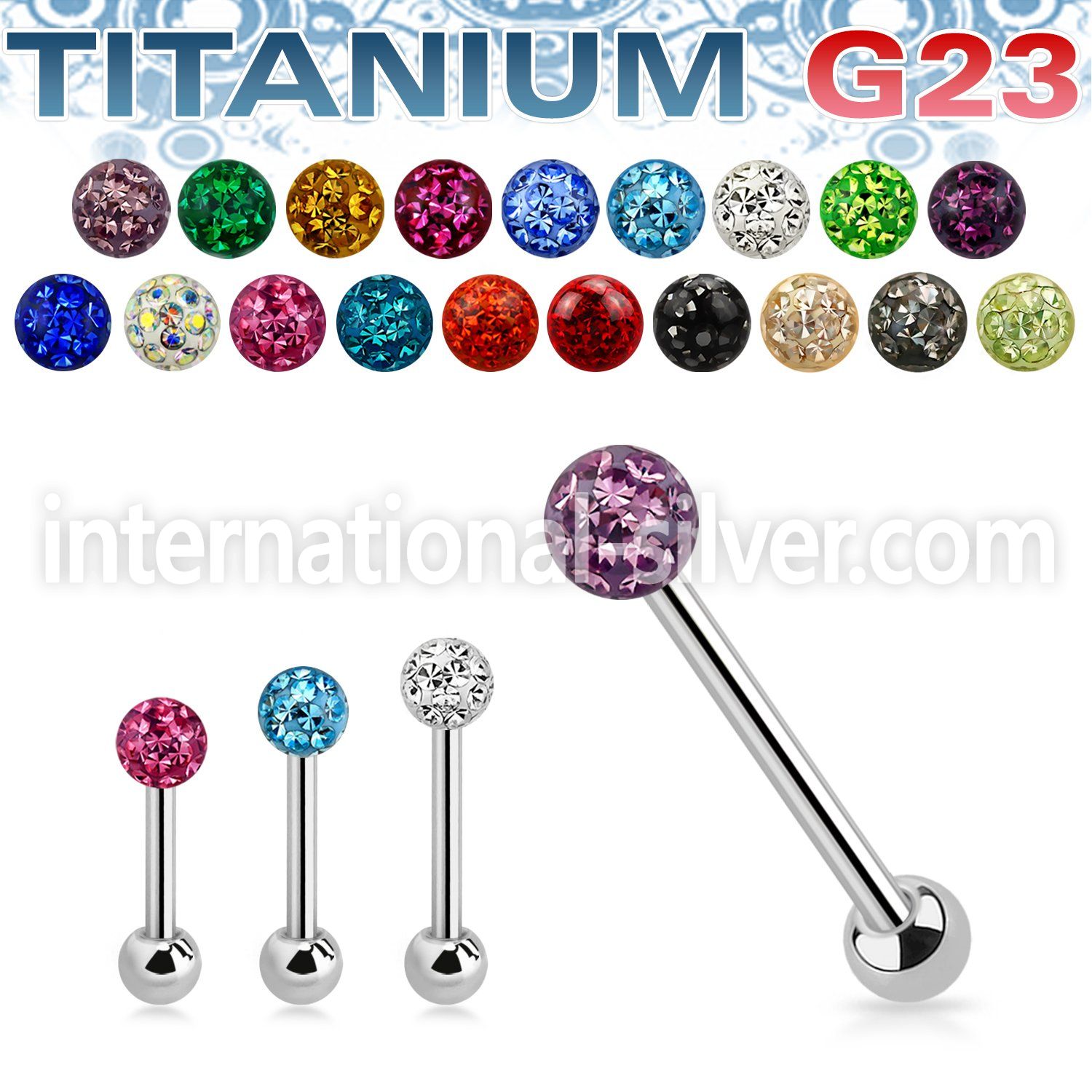 ubbfr6 straight barbells titanium g23 implant grade tongue