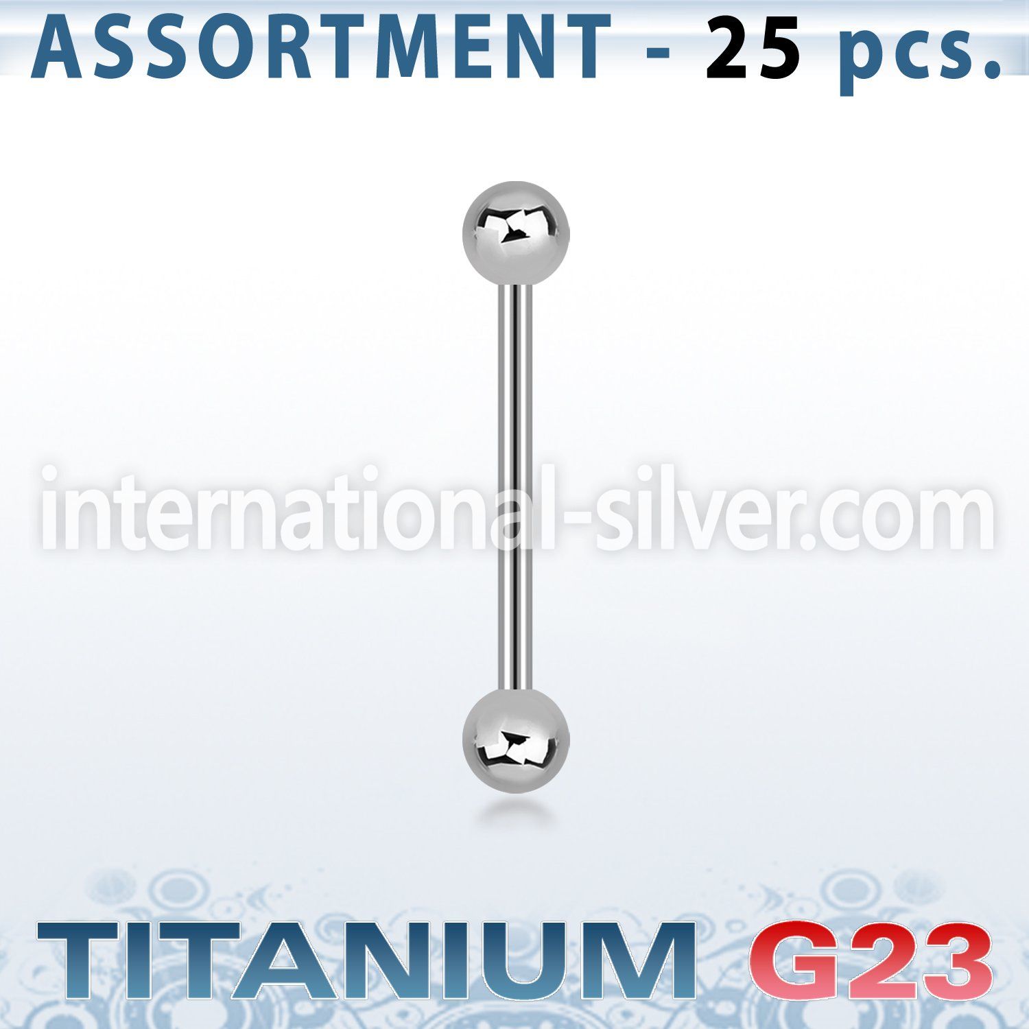 ublk02 straight barbells titanium g23 implant grade tongue