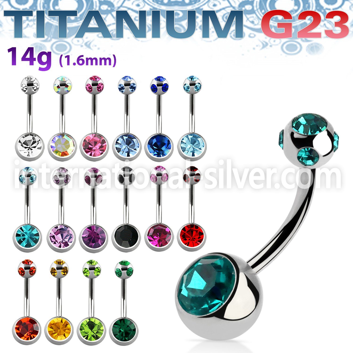 ubn2cgmj belly rings titanium g23 implant grade belly button