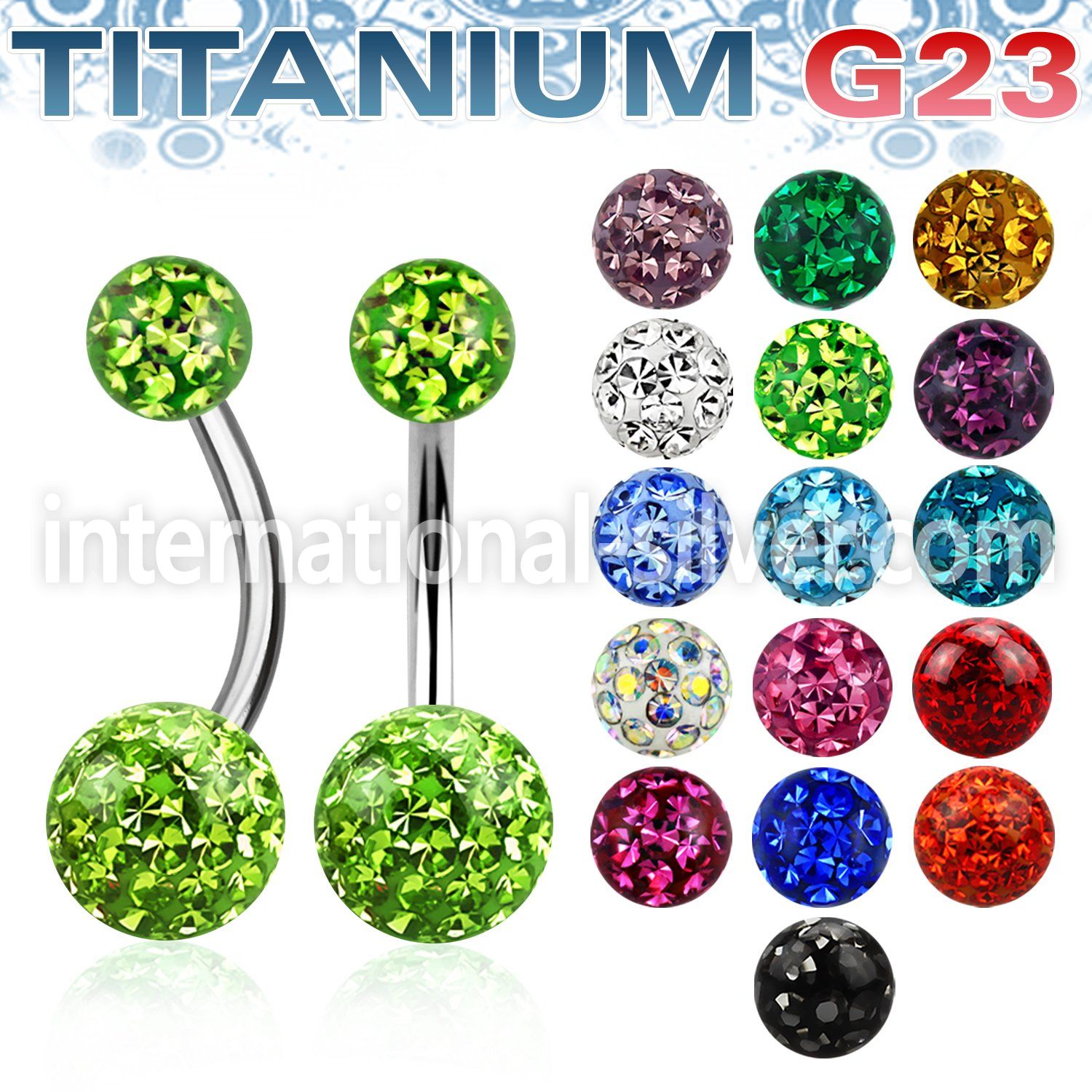 ubn2frg titanium belly curved barbell ferido glued balls