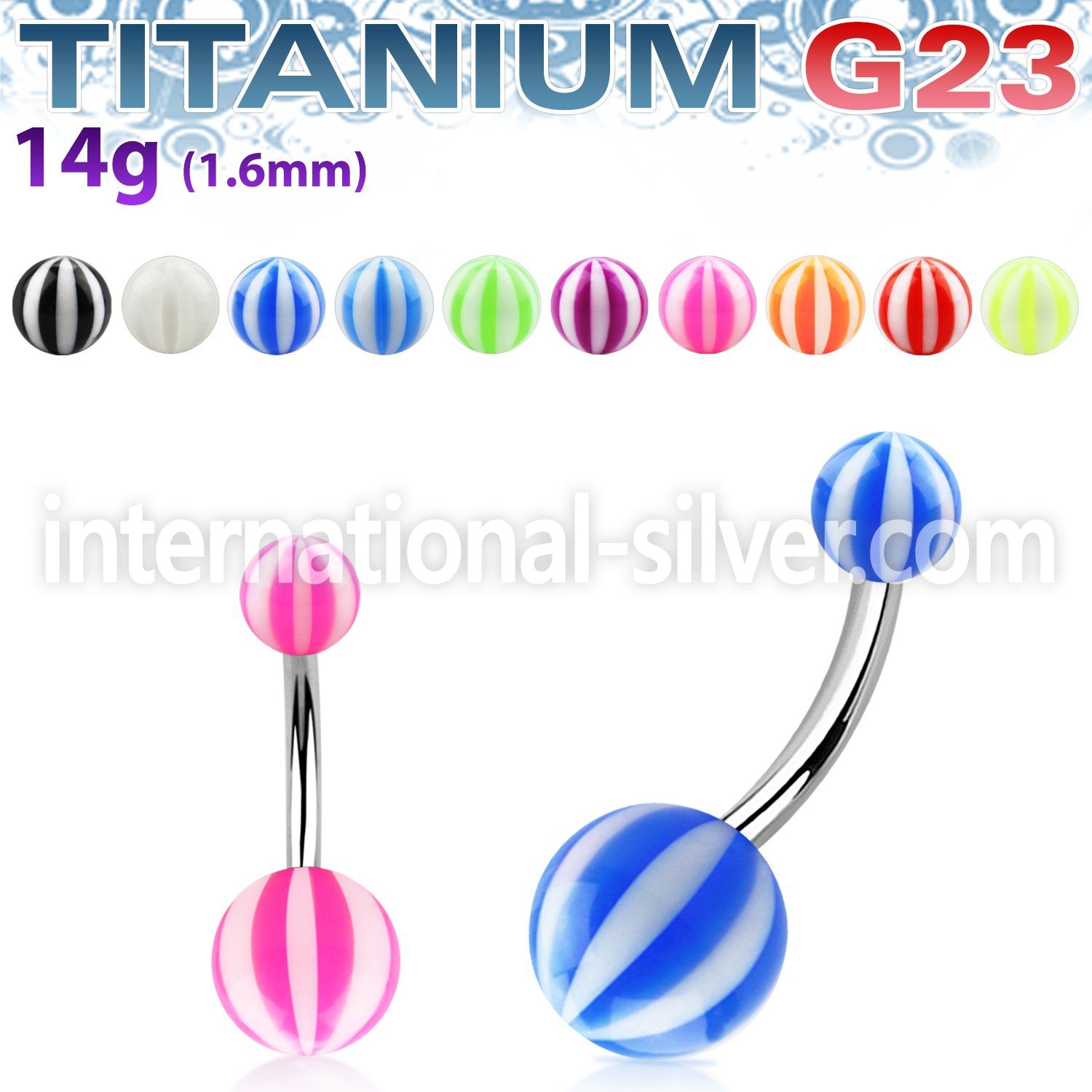 ubnbe belly rings titanium g23 with acrylic parts belly button