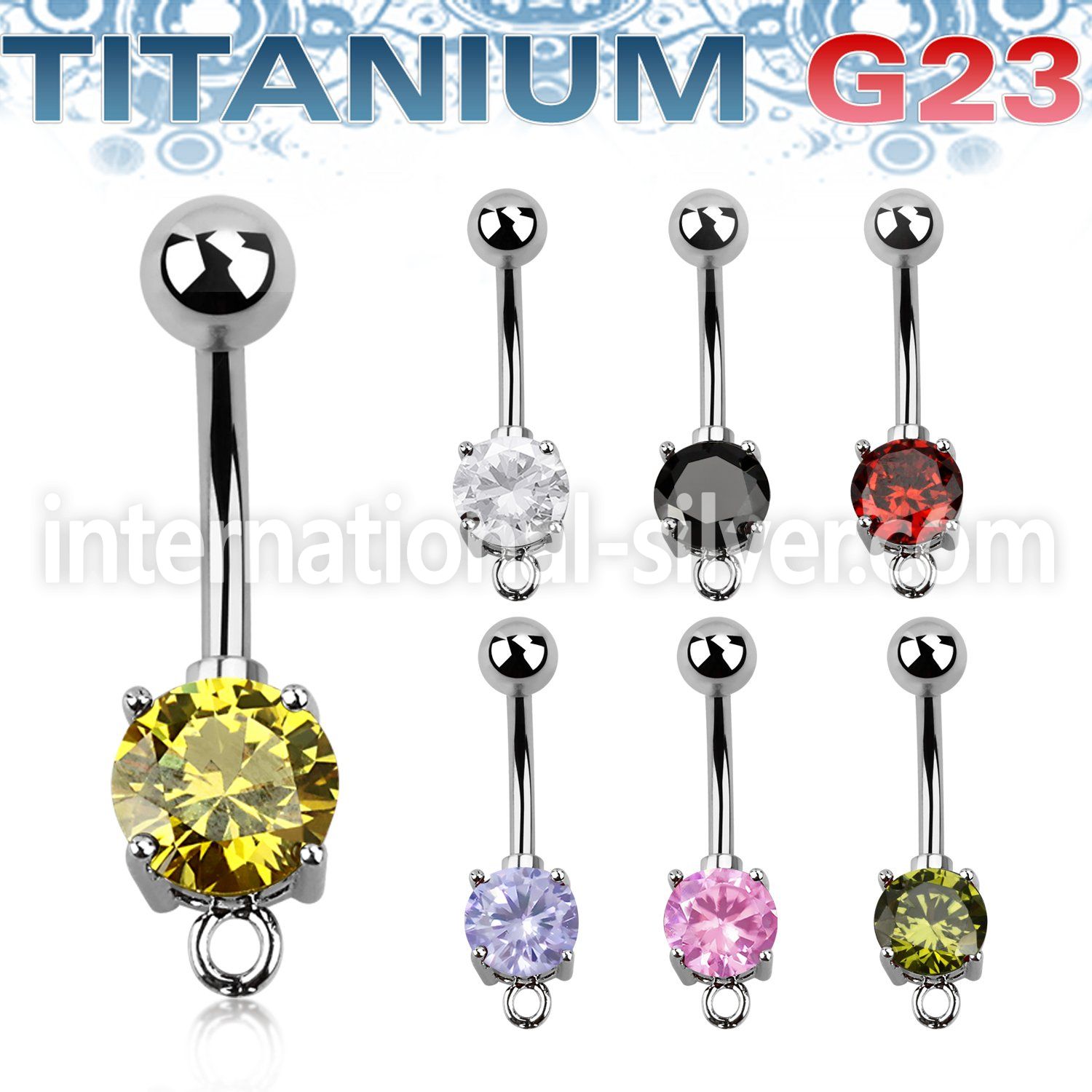 ubnczh belly rings titanium g23 implant grade belly button