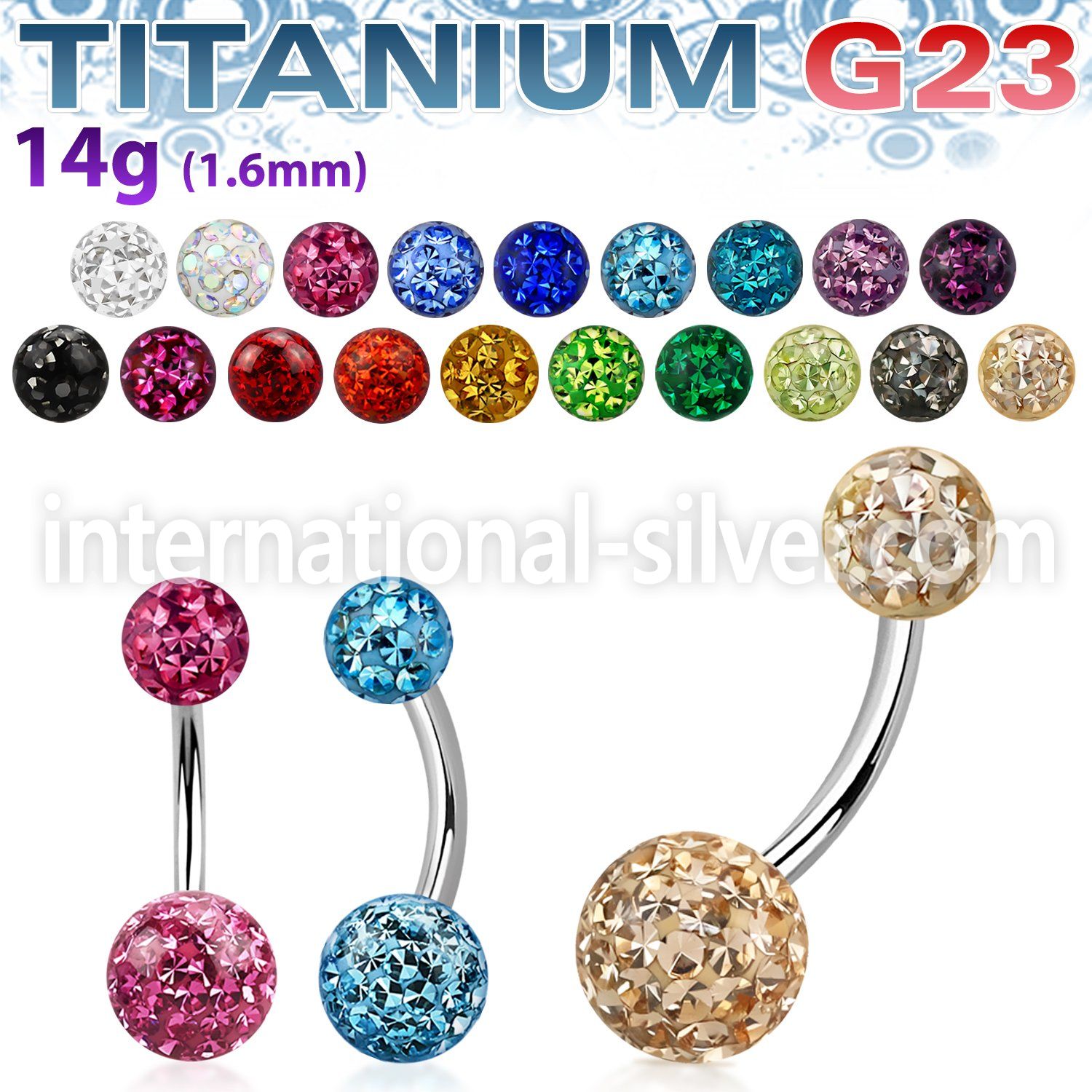 ubnfr68 belly rings titanium g23 implant grade belly button