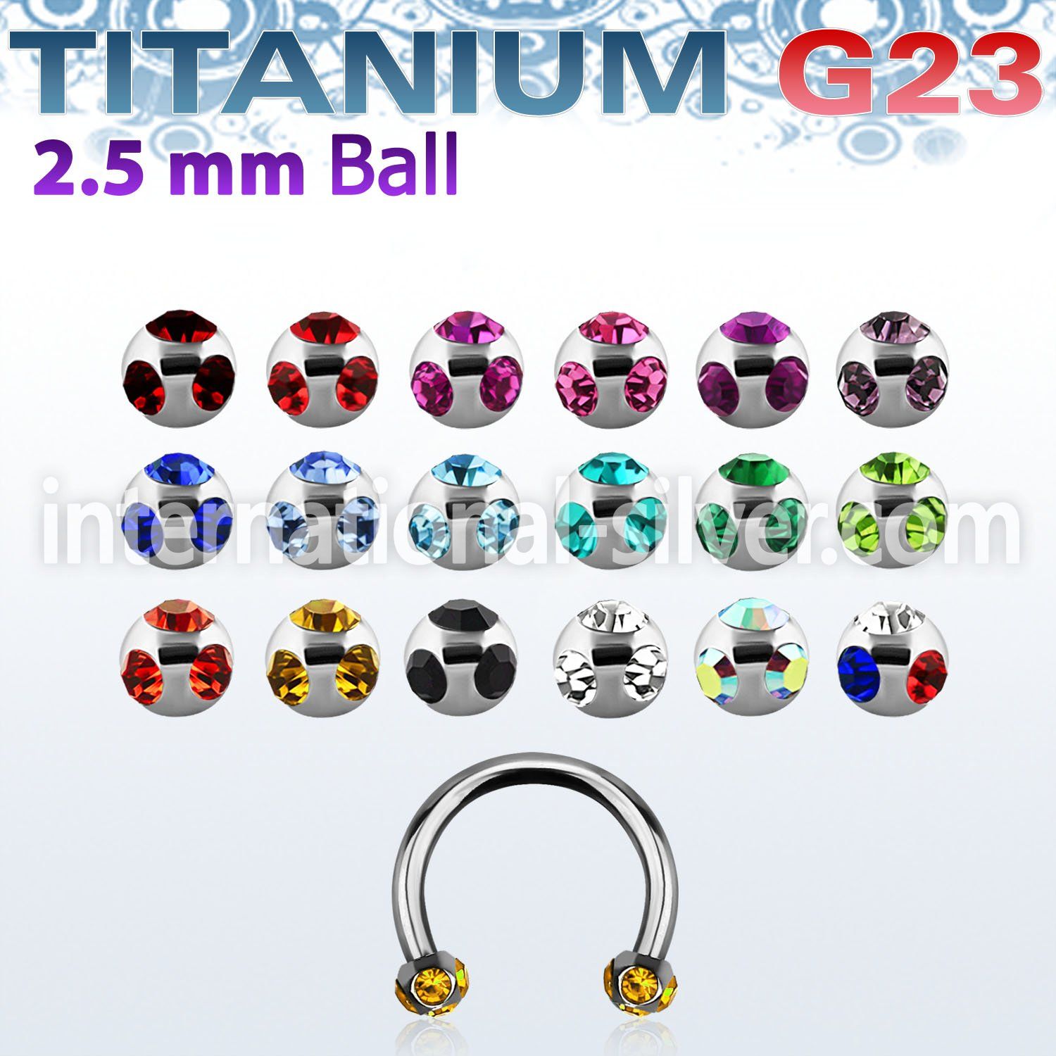 ucbemj25 horseshoes titanium g23 implant grade nose