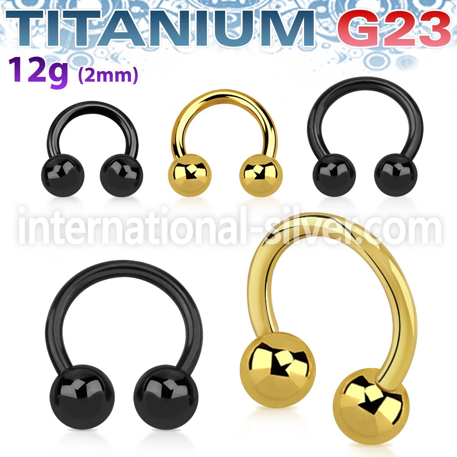 ucbrt12 horseshoes anodized titanium g23 implant grade ear lobe