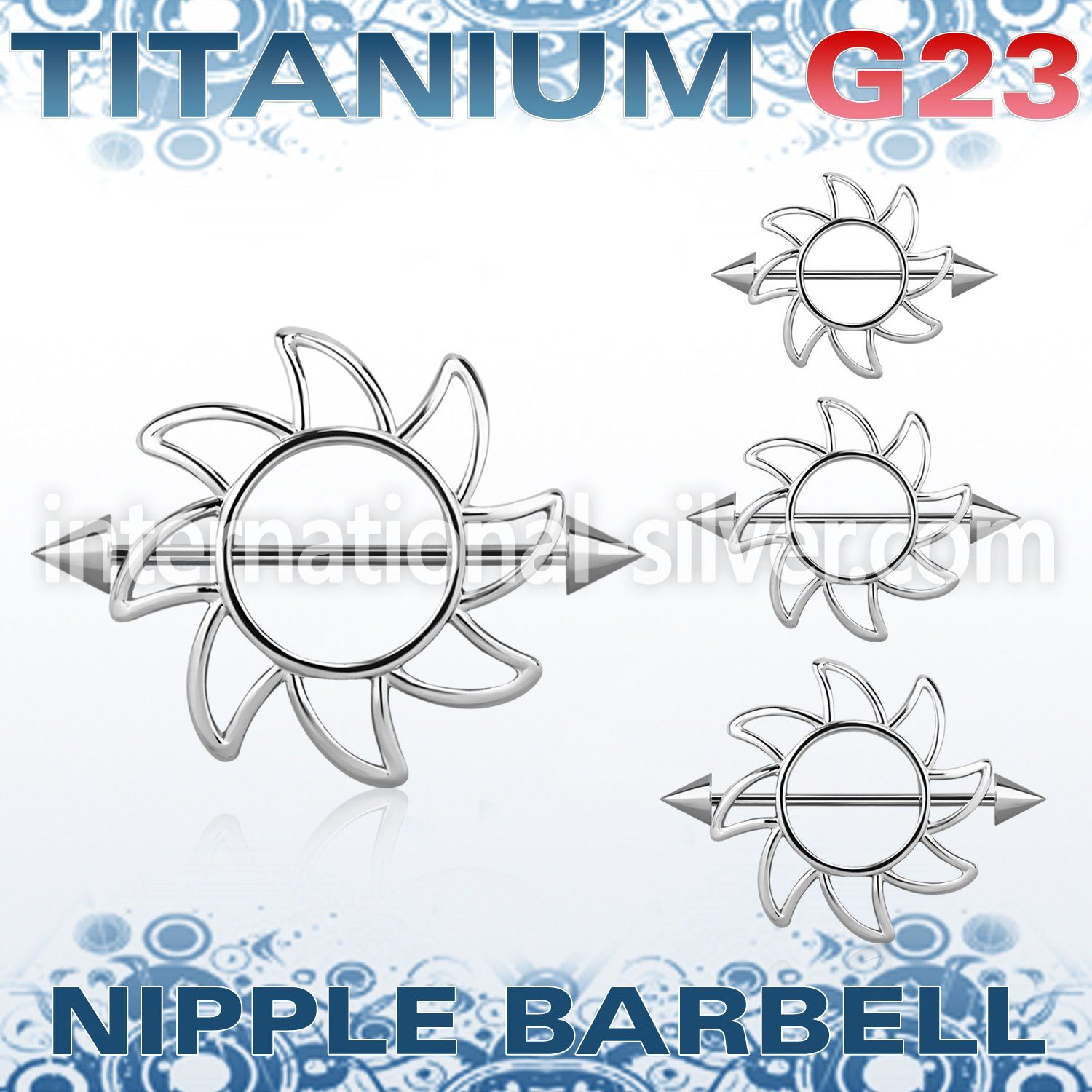 ucnp103 straight barbells titanium g23 implant grade nipple
