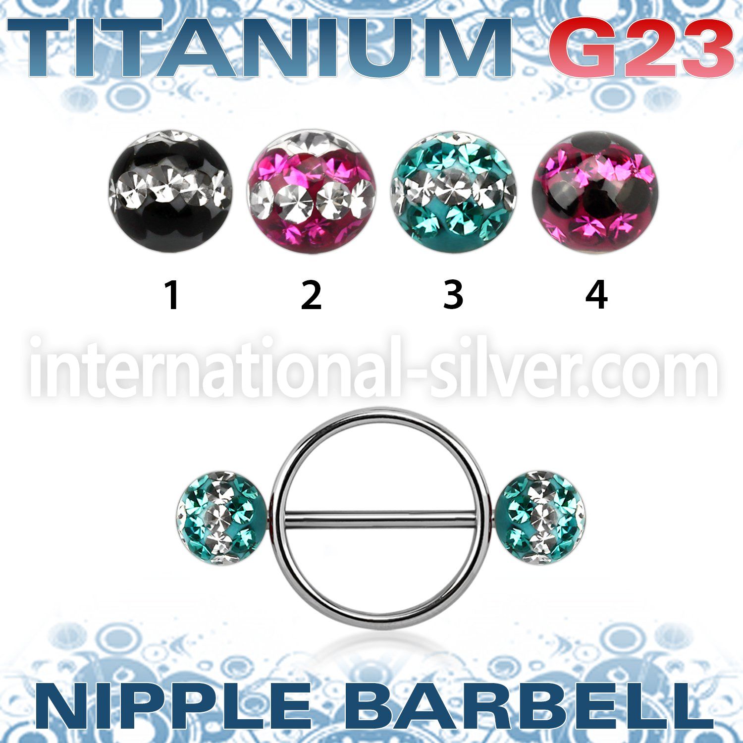udfnpe6 straight barbells titanium g23 implant grade nipple