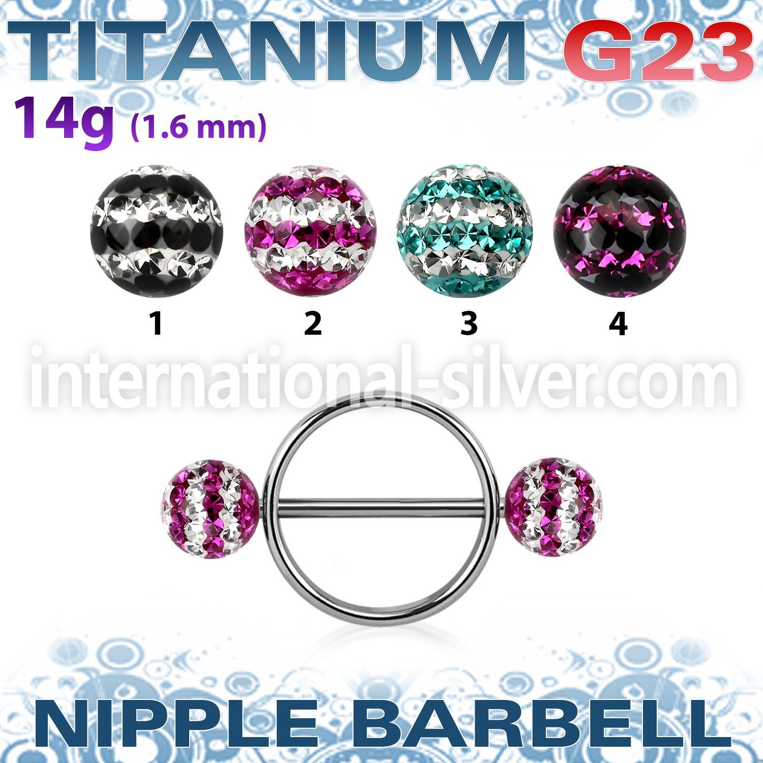 udfnpe8 straight barbells titanium g23 implant grade nipple