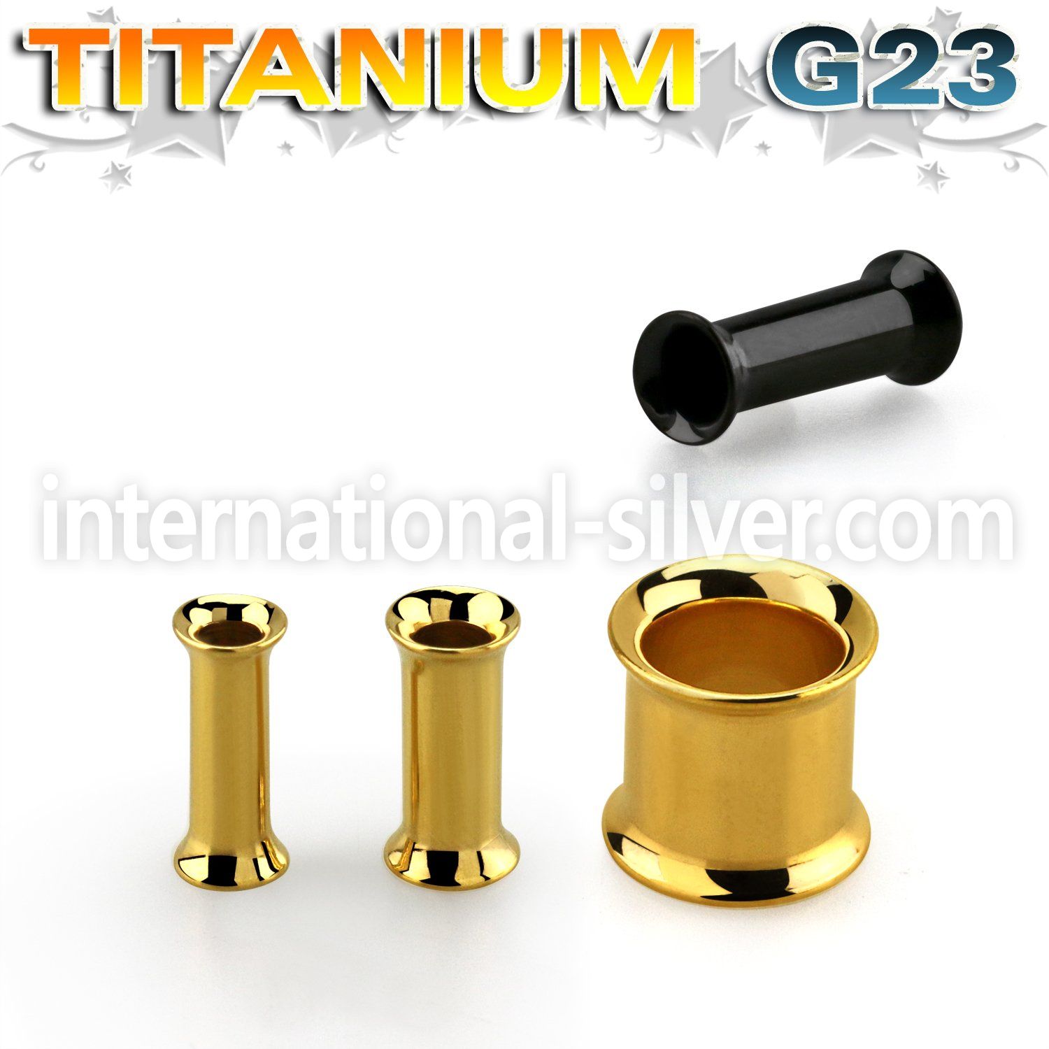 udtpg pvd plated titanium g23 double flare flesh tunnel