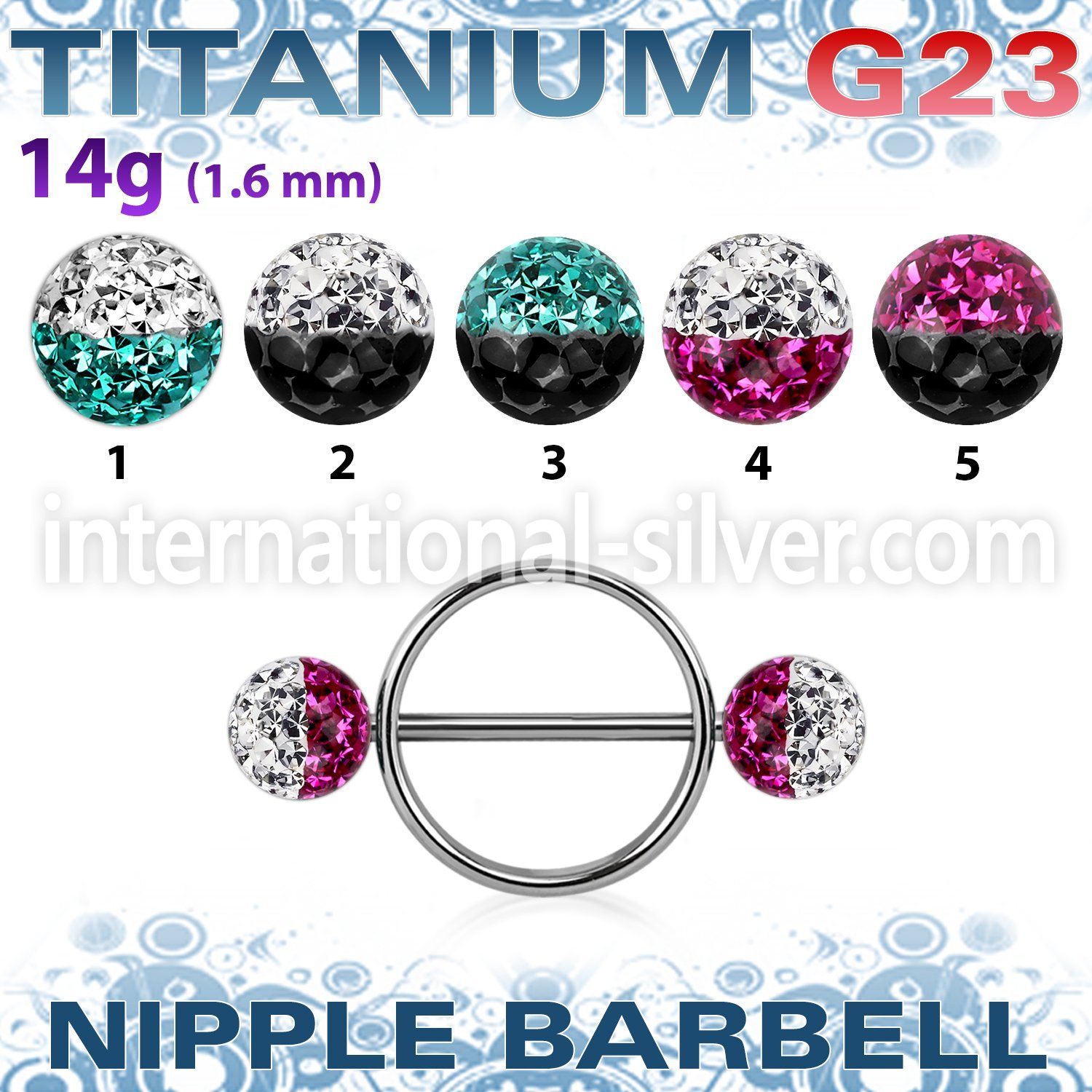 uefnpe8 straight barbells titanium g23 implant grade nipple