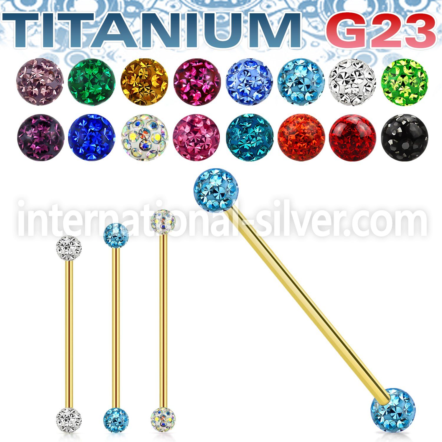 uginfr5 gold anodized titanium 14g industrial barbell ferido