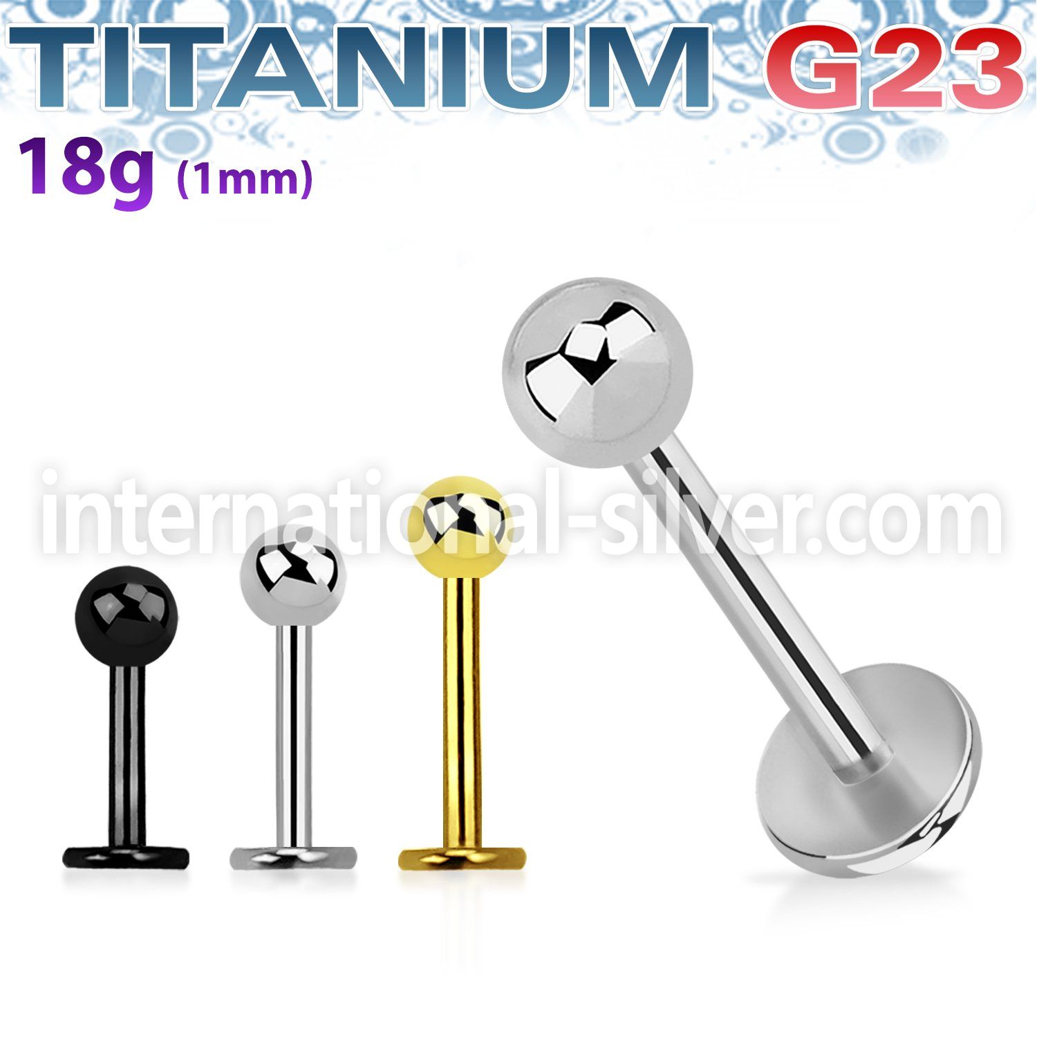 ulb18b3 titanium labret stud 18g ball