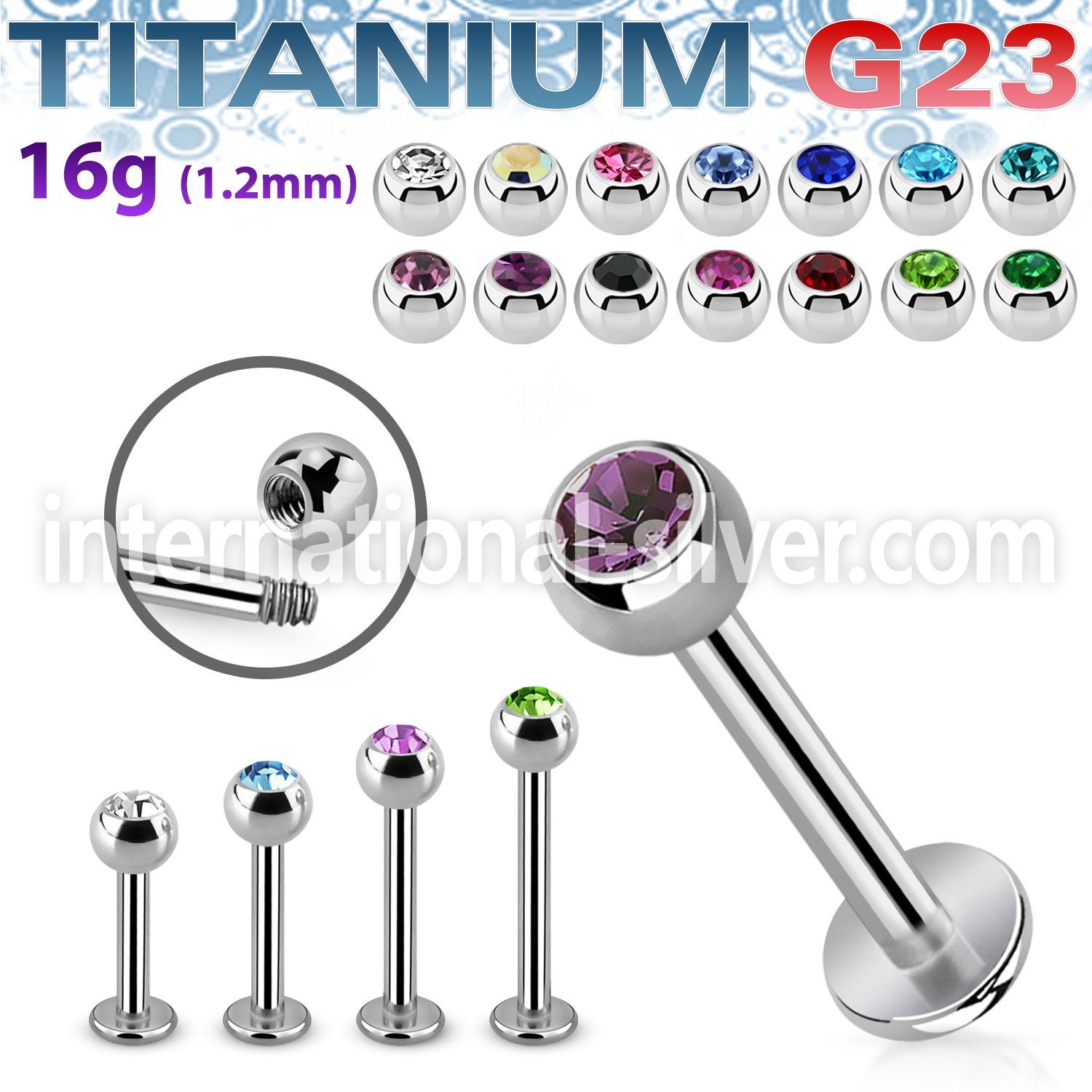 ulbc4s titanium labret stud 16g 4mm press fit