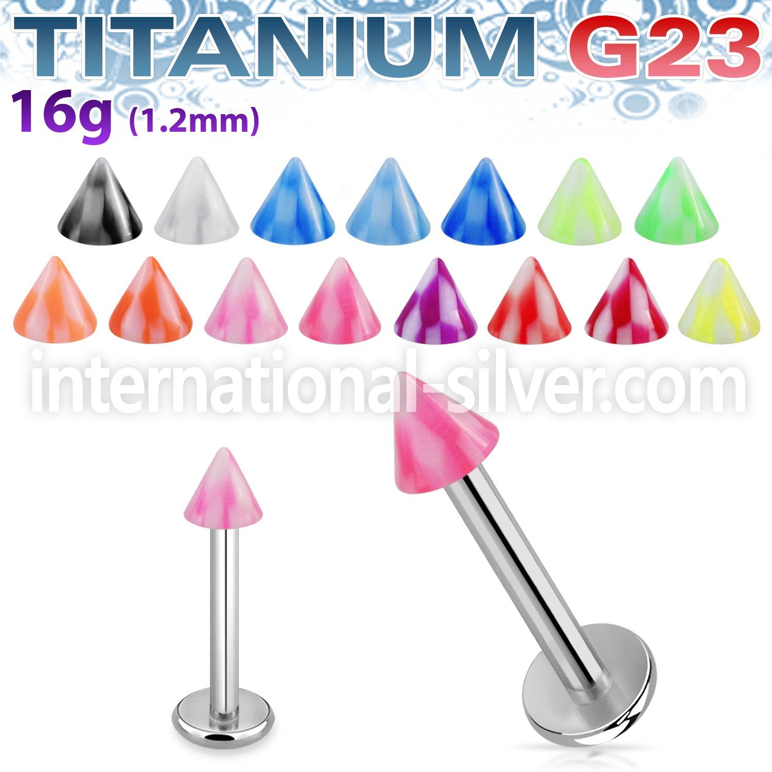 ulckn3 labrets lip rings titanium g23 with acrylic parts labrets chin