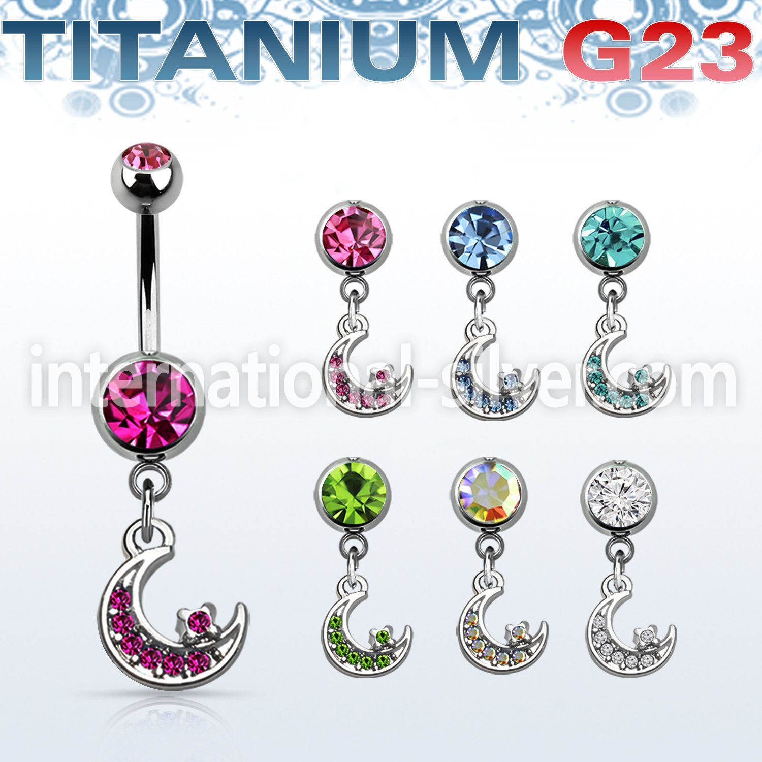 umcd734 belly rings titanium g23 implant grade belly button