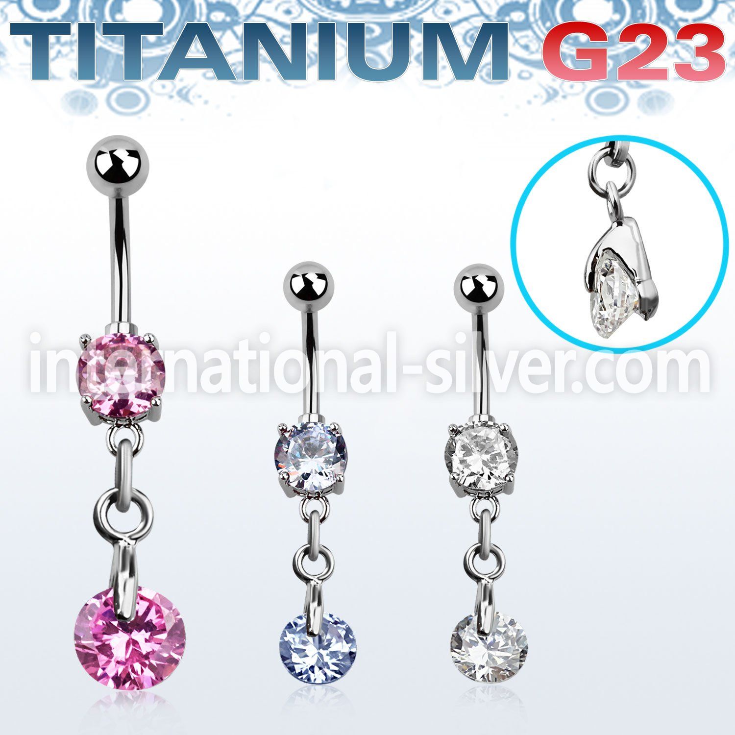 umcdz372 belly rings titanium g23 implant grade belly button