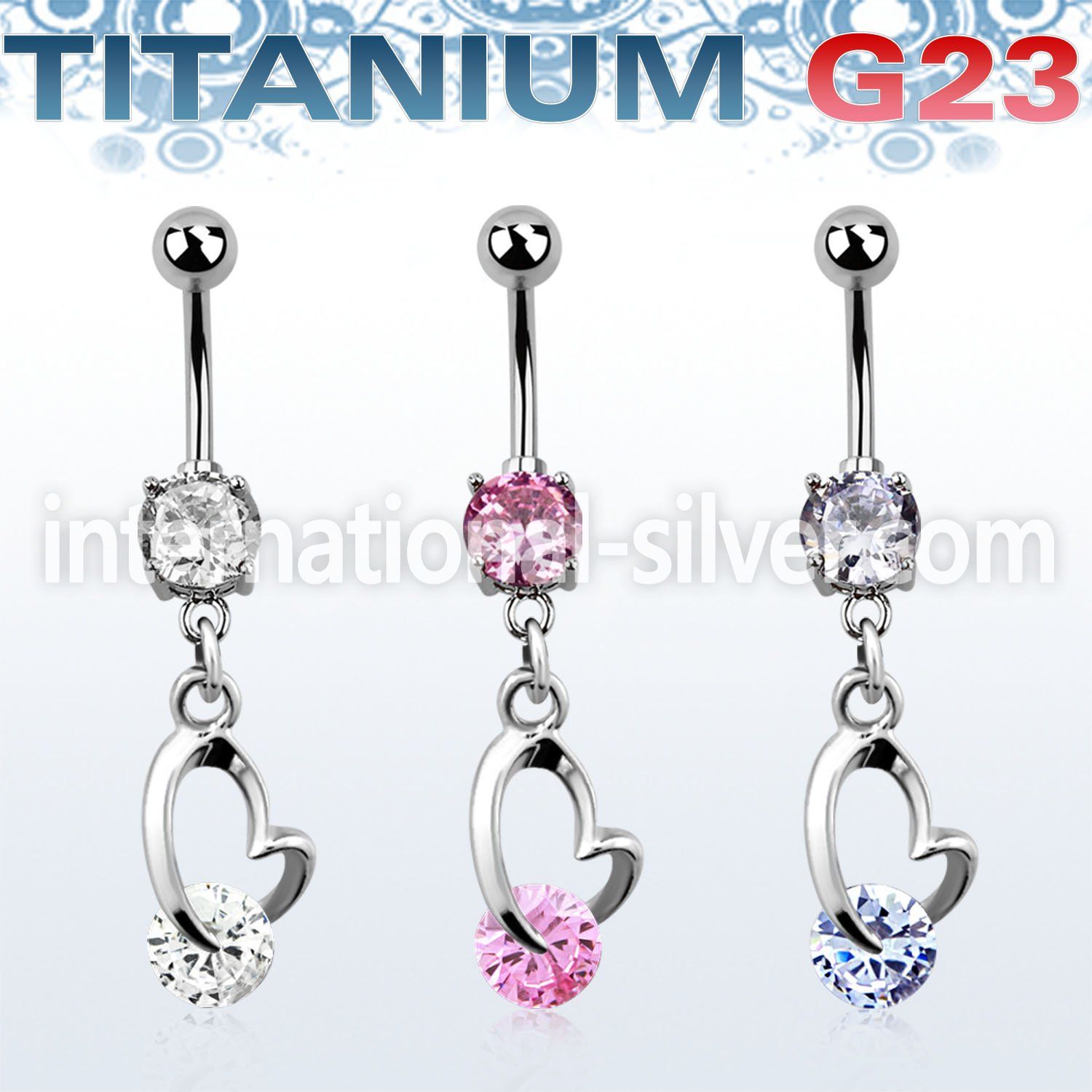 umcdz377 belly rings titanium g23 implant grade belly button