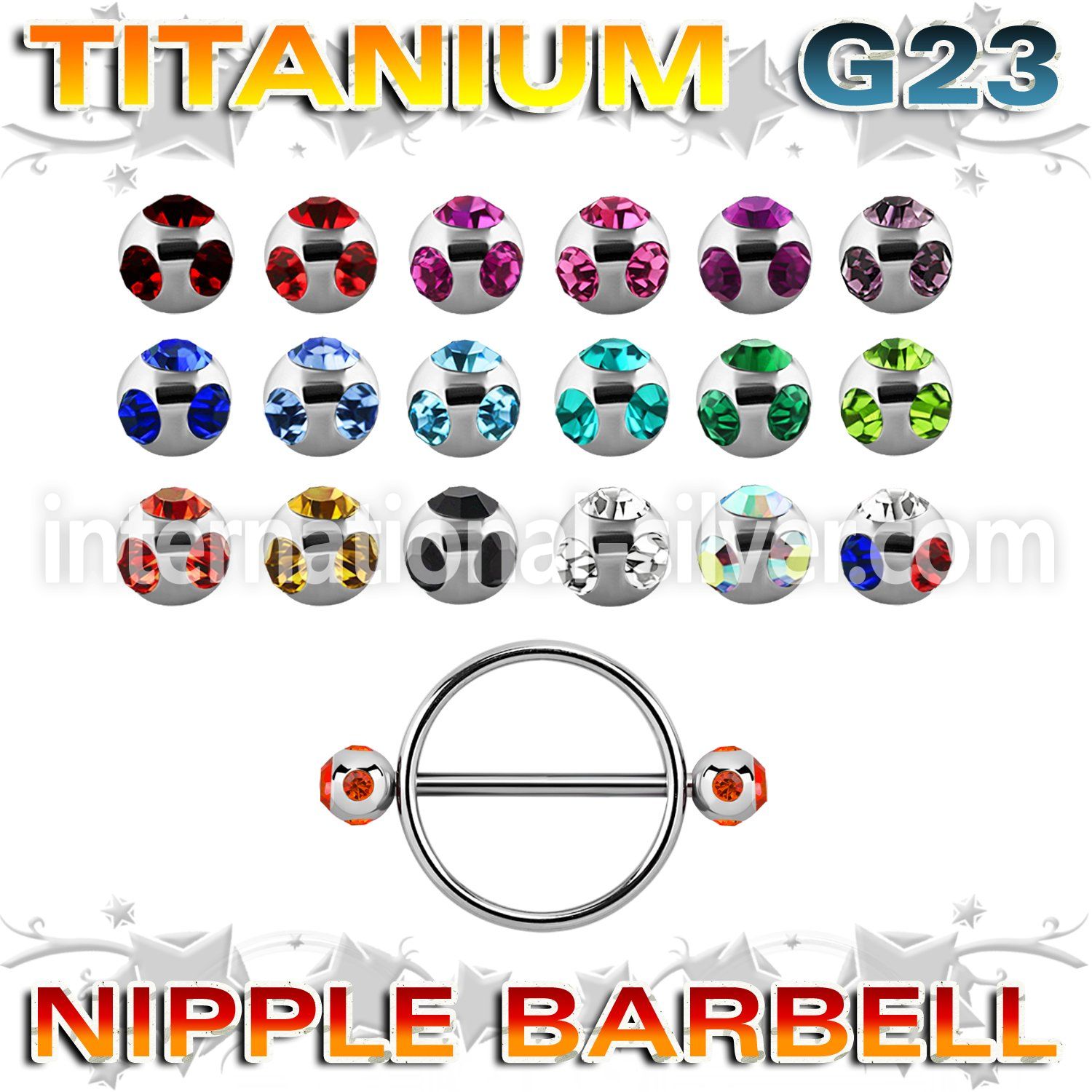 umjnpe5 straight barbells titanium g23 implant grade nipple