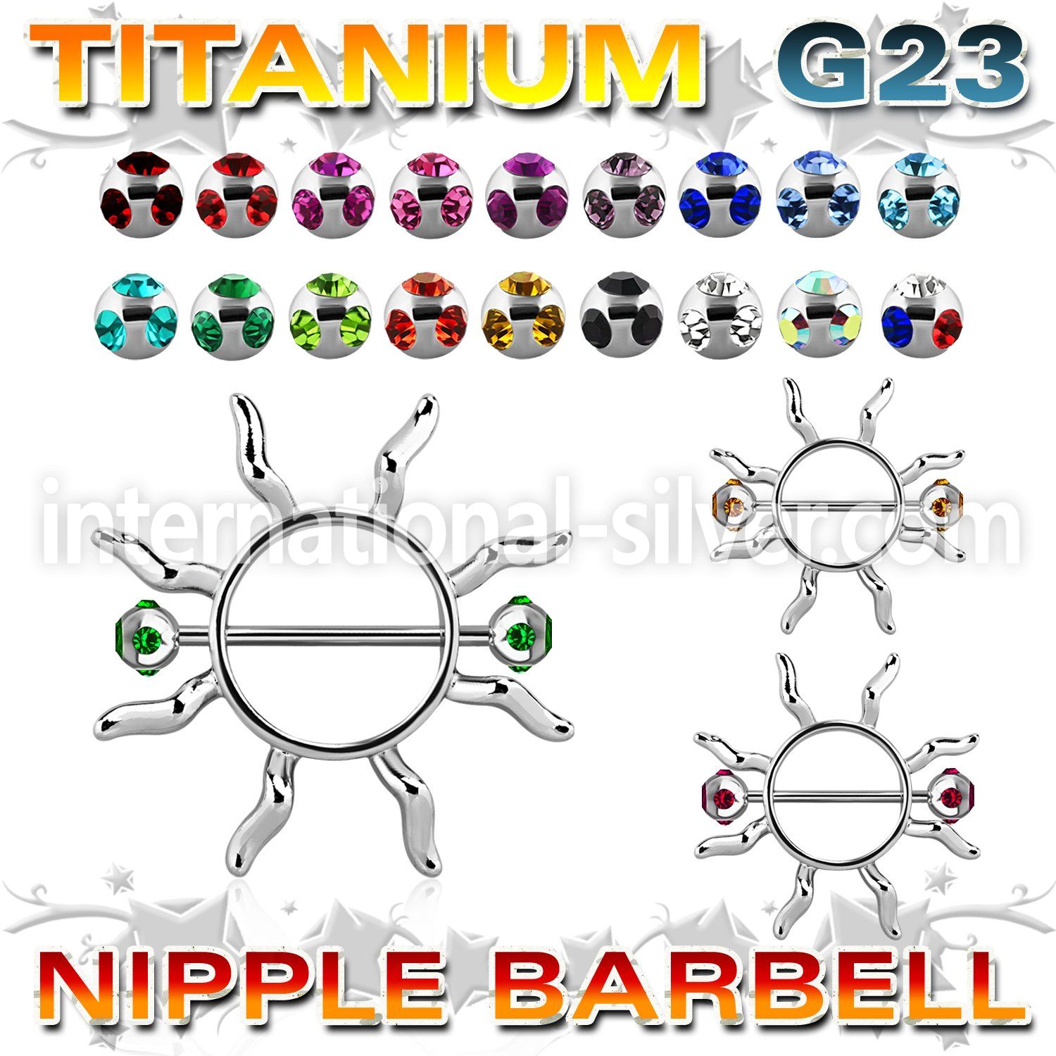 umnp104 straight barbells titanium g23 implant grade nipple