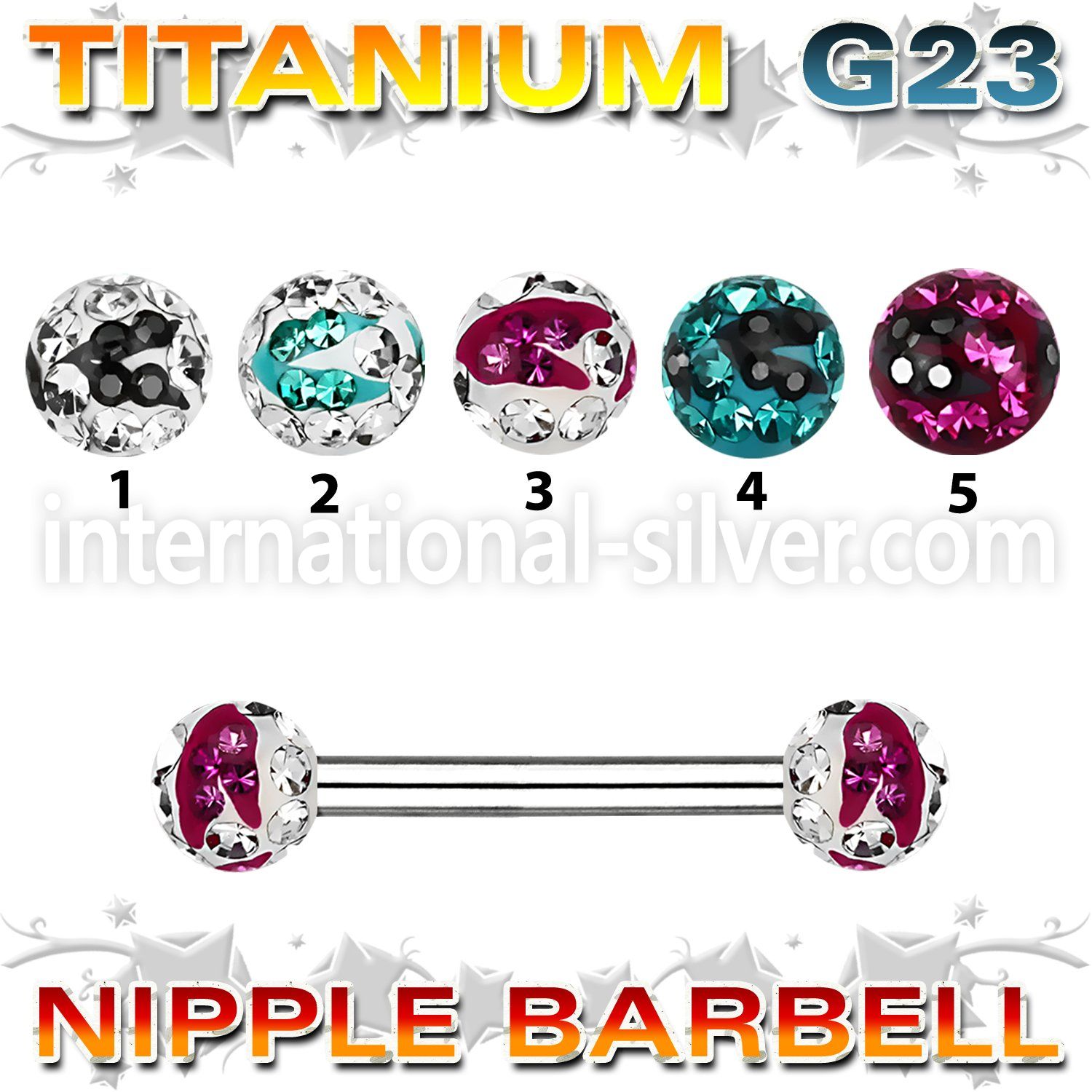 unpfr5c straight barbells titanium g23 implant grade nipple