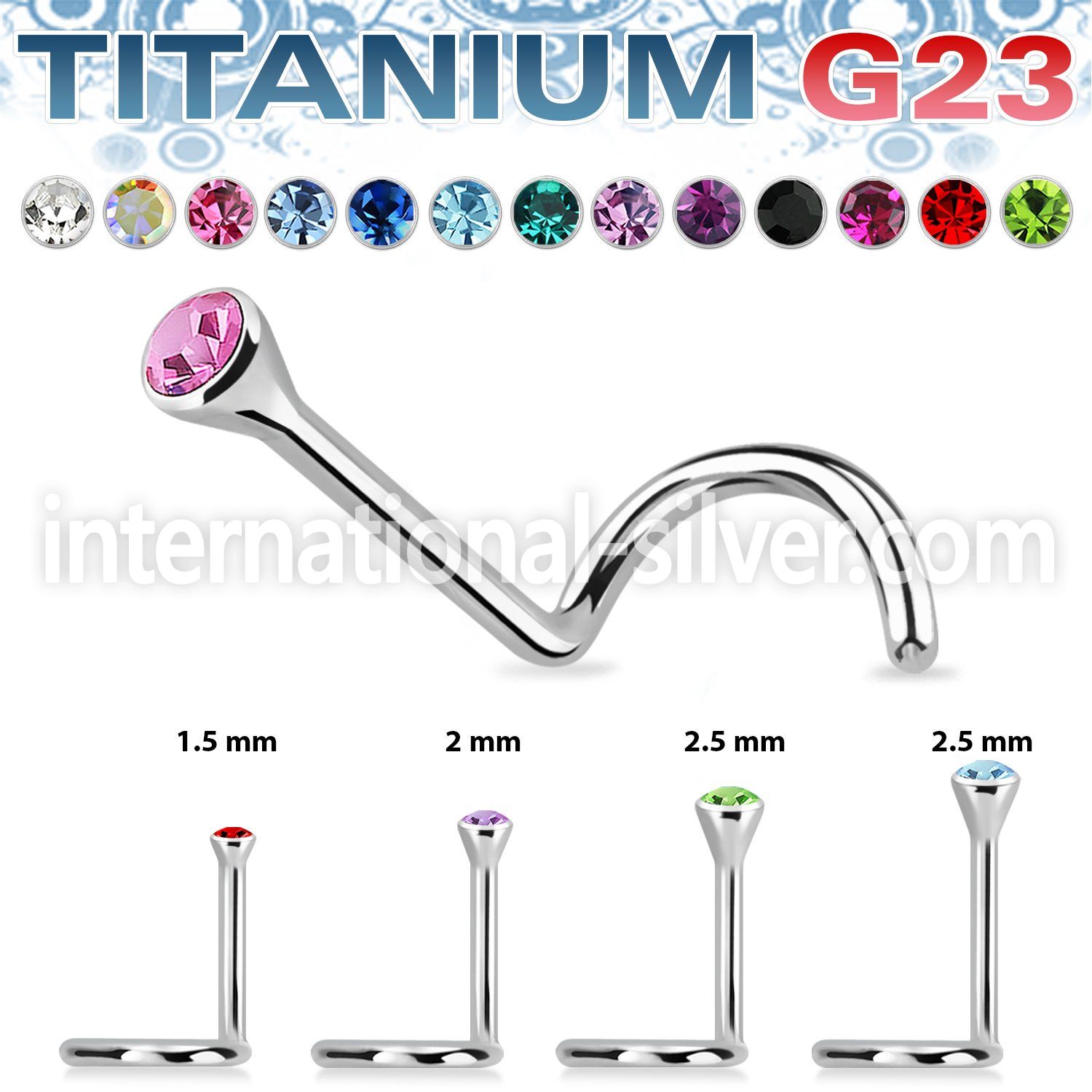 unsc l shape nose studs titanium g23 implant grade nose