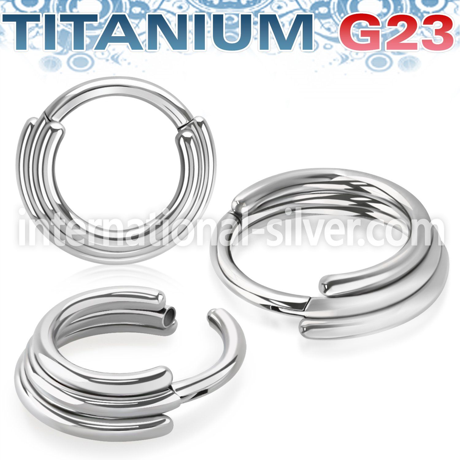 usgtsh37 titanium hinged segment hoop triple stacked rings