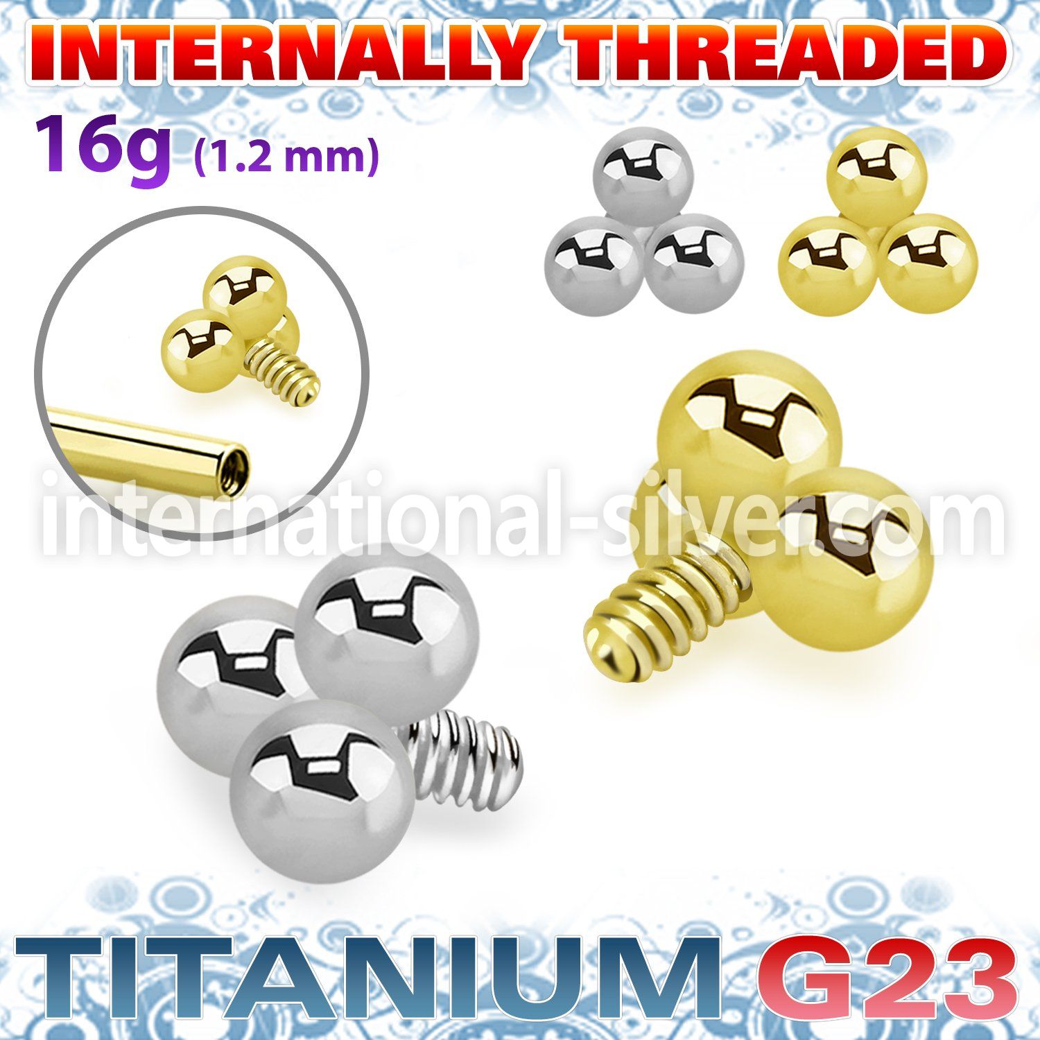 ush1in titanium triple balls design top for bars