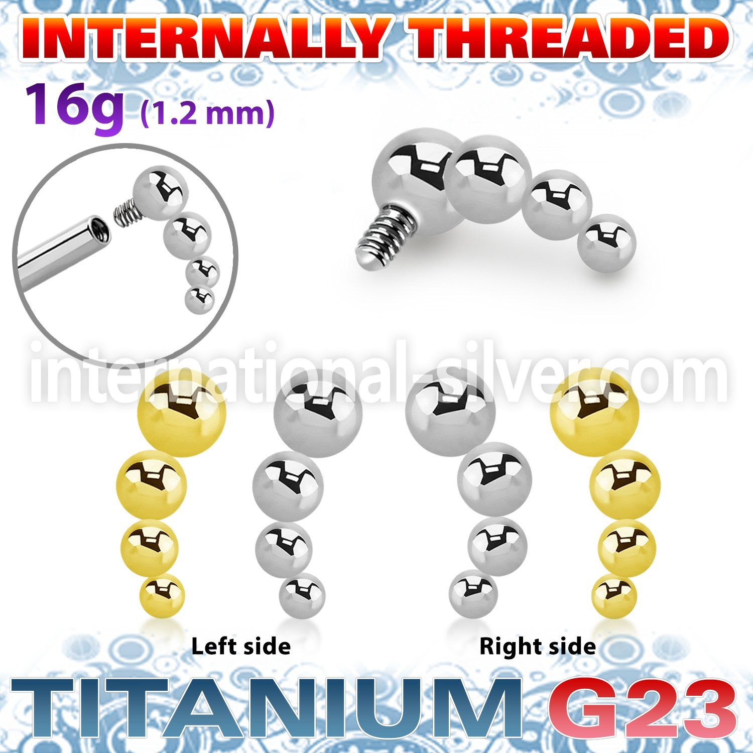 ush4in titanium four bead balls descending curve top