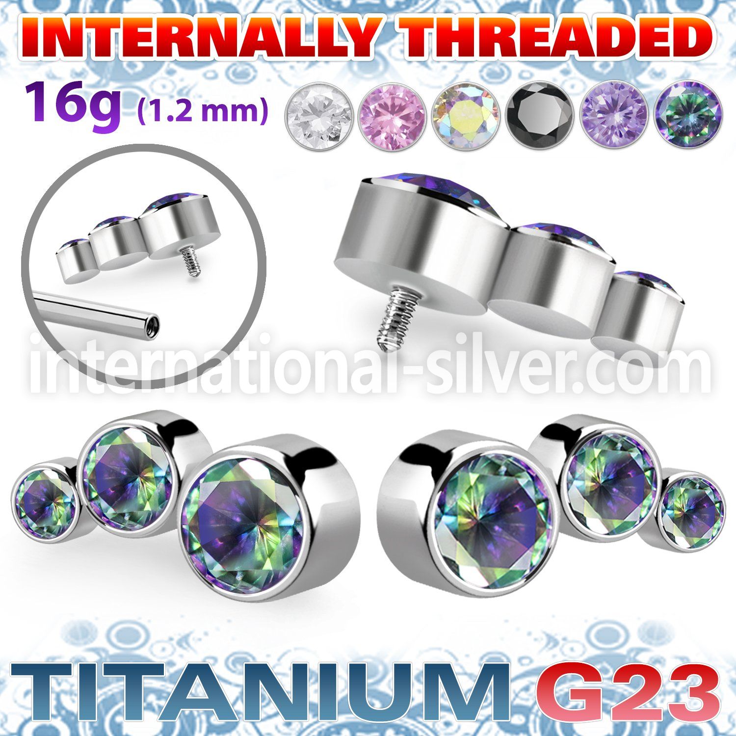 ushz20in titanium descending curve top press cz