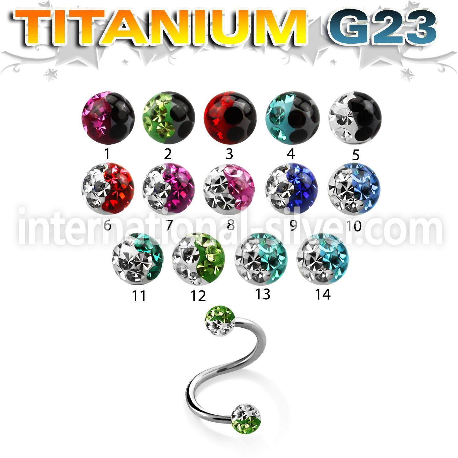 uspfr3e spirals twisters titanium g23 implant grade eyebrow