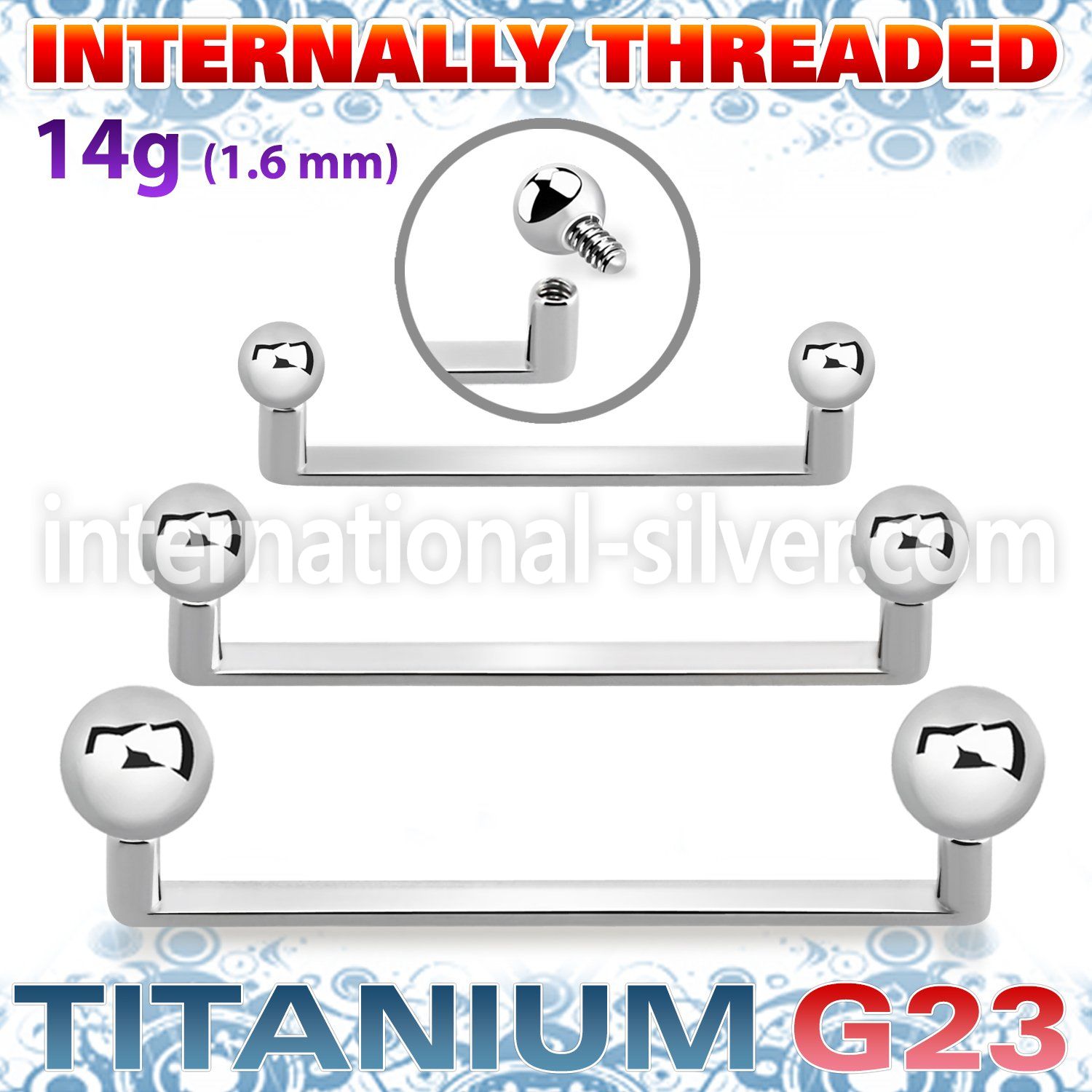 usudbi titanium surface barbell balls internal