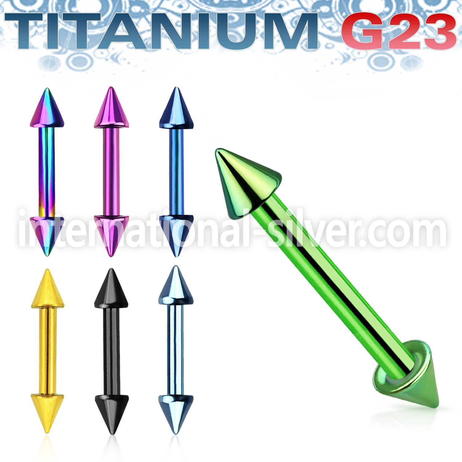 utbben25 straight barbells anodized titanium g23 implant grade eyebrow