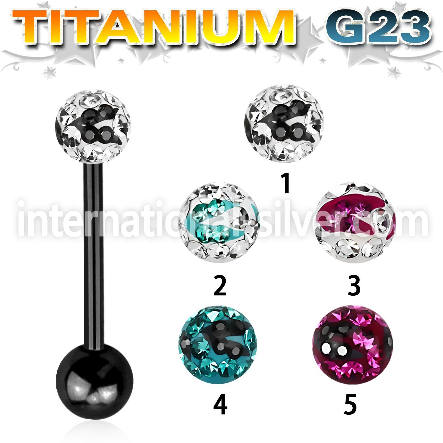 utbbfr5c straight barbells anodized titanium g23 implant grade tongue