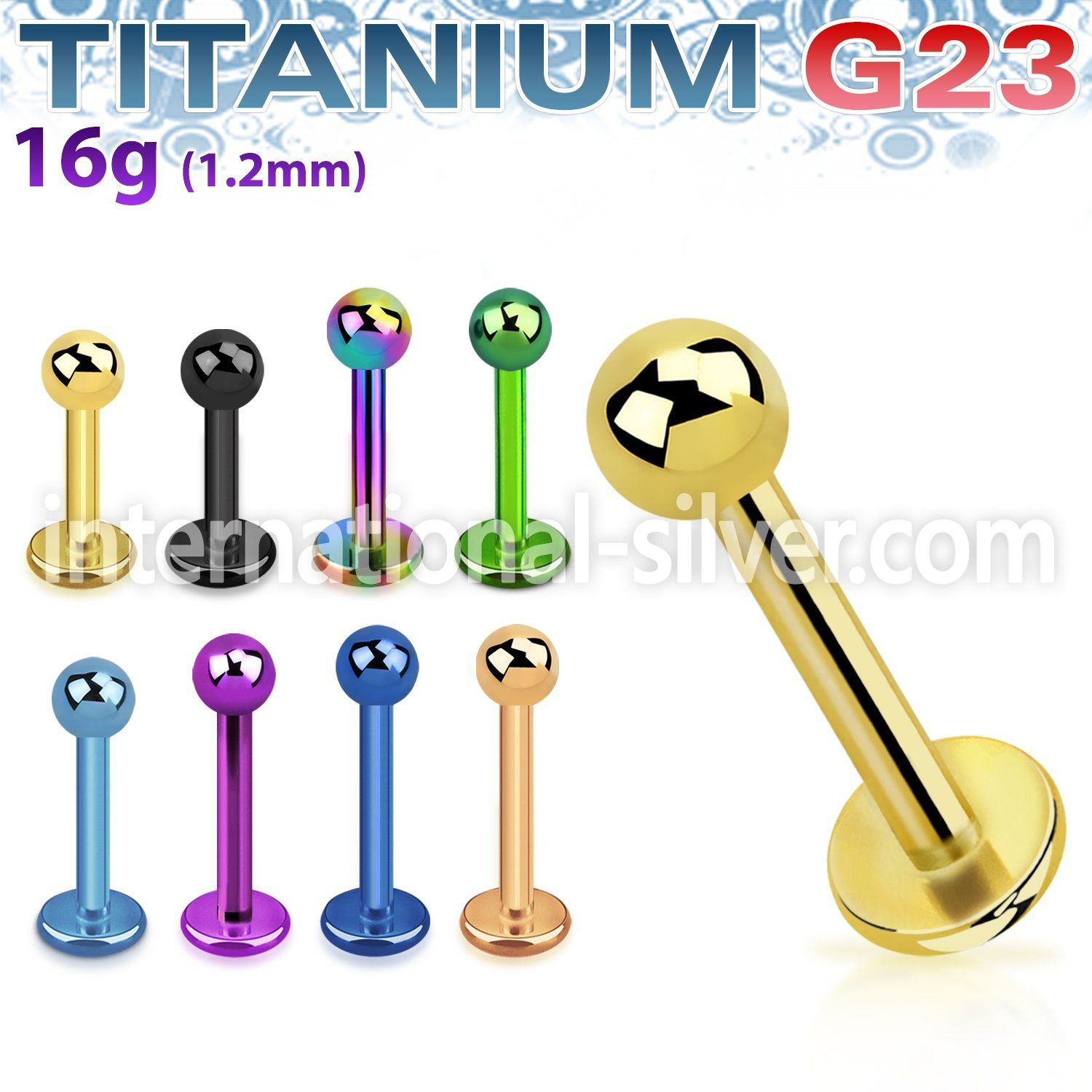 utlbb3 labrets lip rings anodized titanium g23 implant grade labrets chin