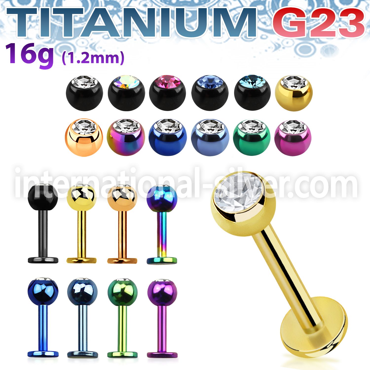 utlbc4 labrets lip rings anodized titanium g23 implant grade labrets chin